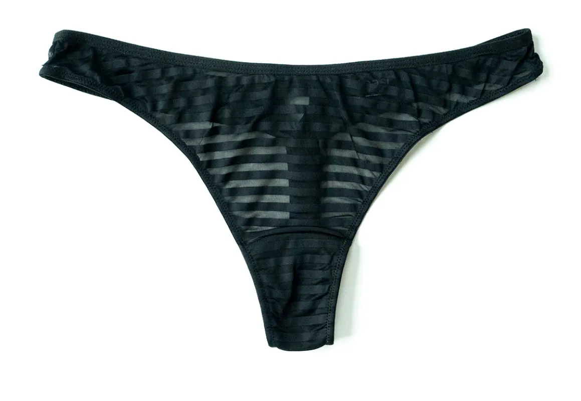 Emmy Stripe Mesh Thong sold by Underclub