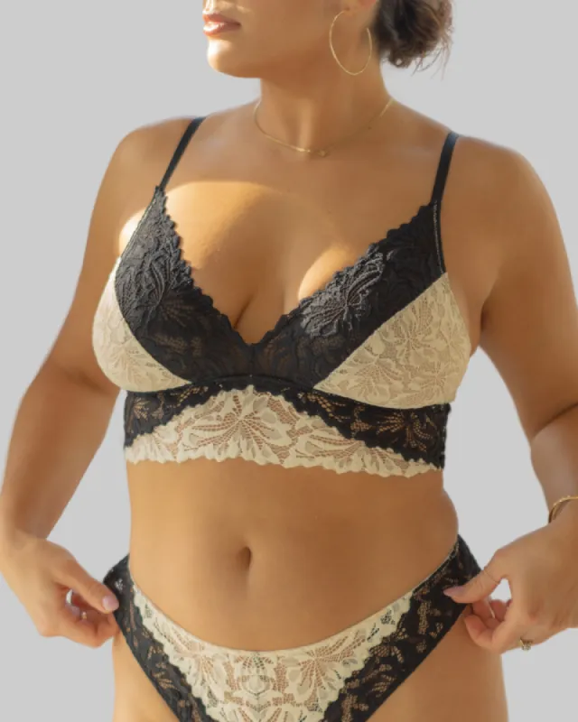Helen Colorblock Lace Bralette sold by Underclub
