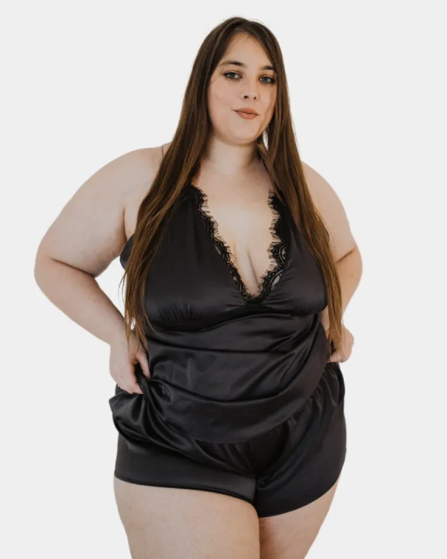 Plus Size Underclub x Playful Promises Eve Satin Cami & Short Sleep Set made by Underclub