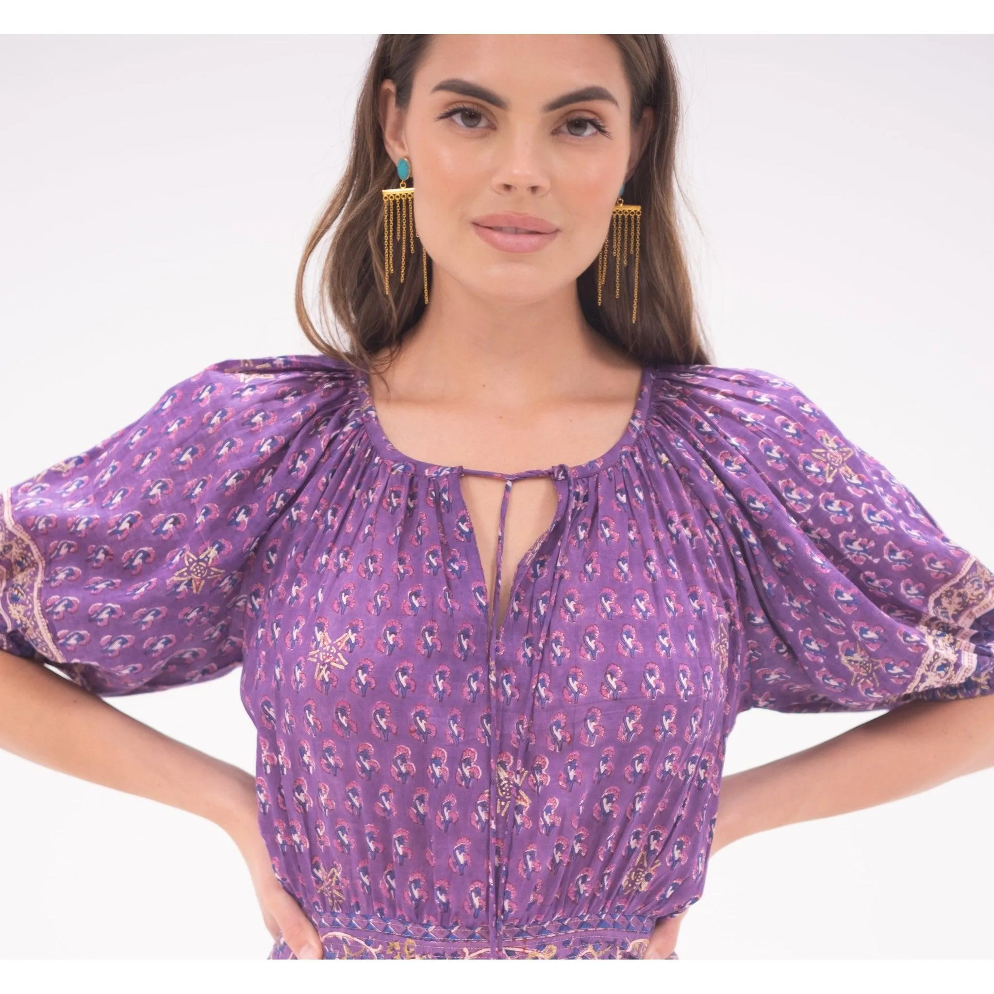 Turquoise w/ Gold Chain Earrings sold by Alicia Bell product image thumbnail 4