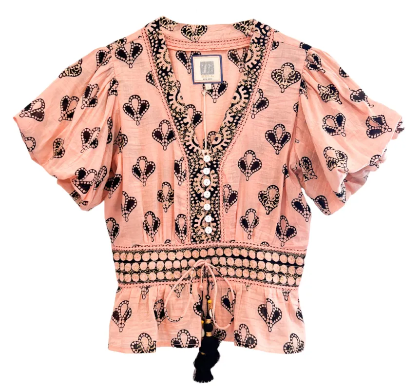 Peach/Black Annalise Top sold by Alicia Bell