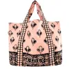 Peach/Black Medium Beach Bag sold by Alicia Bell