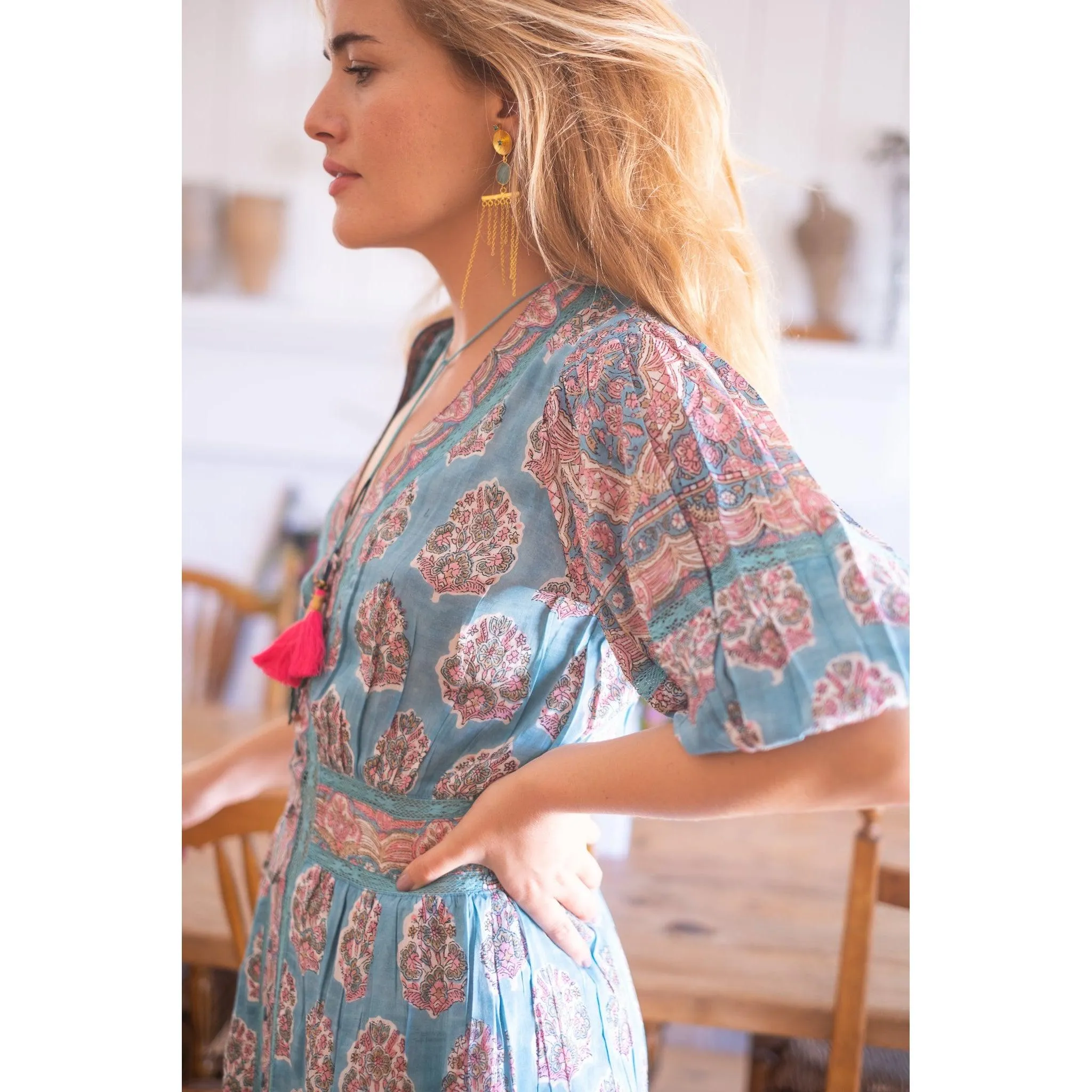 Teal Ann Mini Dress- Cotton sold by Alicia Bell product image thumbnail 2