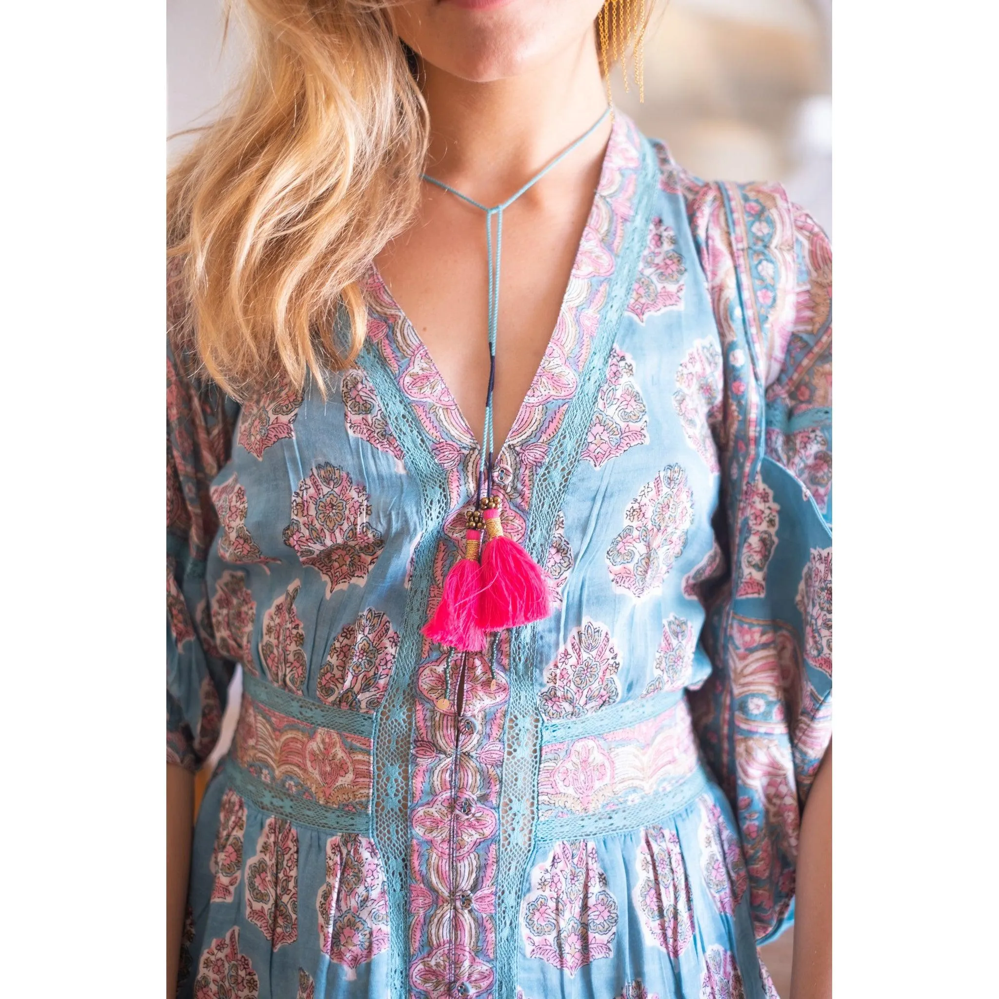 Teal Ann Mini Dress- Cotton sold by Alicia Bell product image thumbnail 3