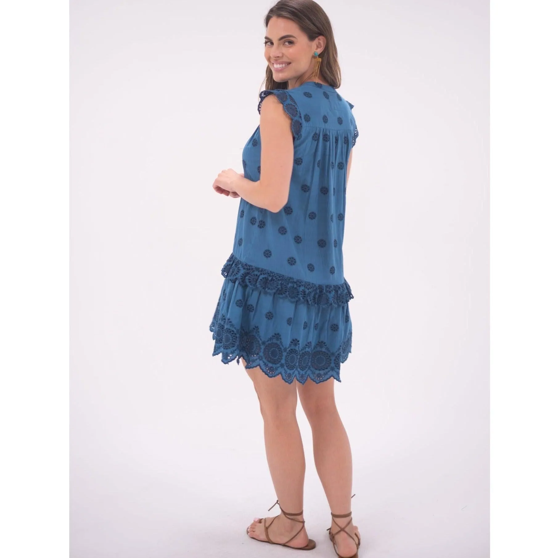 Turquoise Aubry Mini Dress sold by Alicia Bell product image thumbnail 3