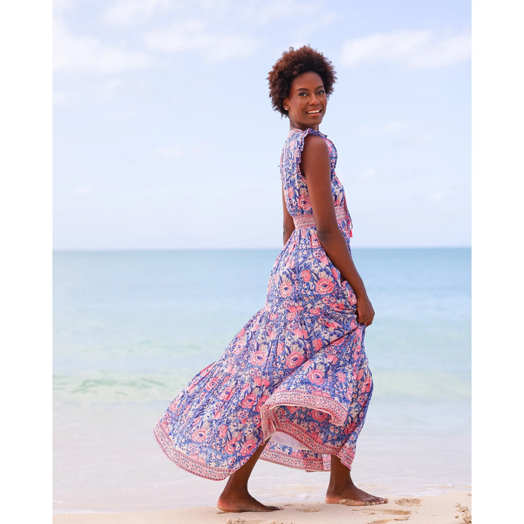 Farrah Maxi Dress- Petal Pink print sold by Alicia Bell