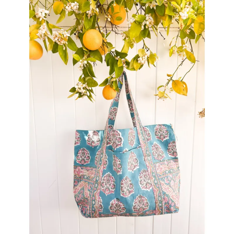 Teal Large Beach Bag sold by Alicia Bell