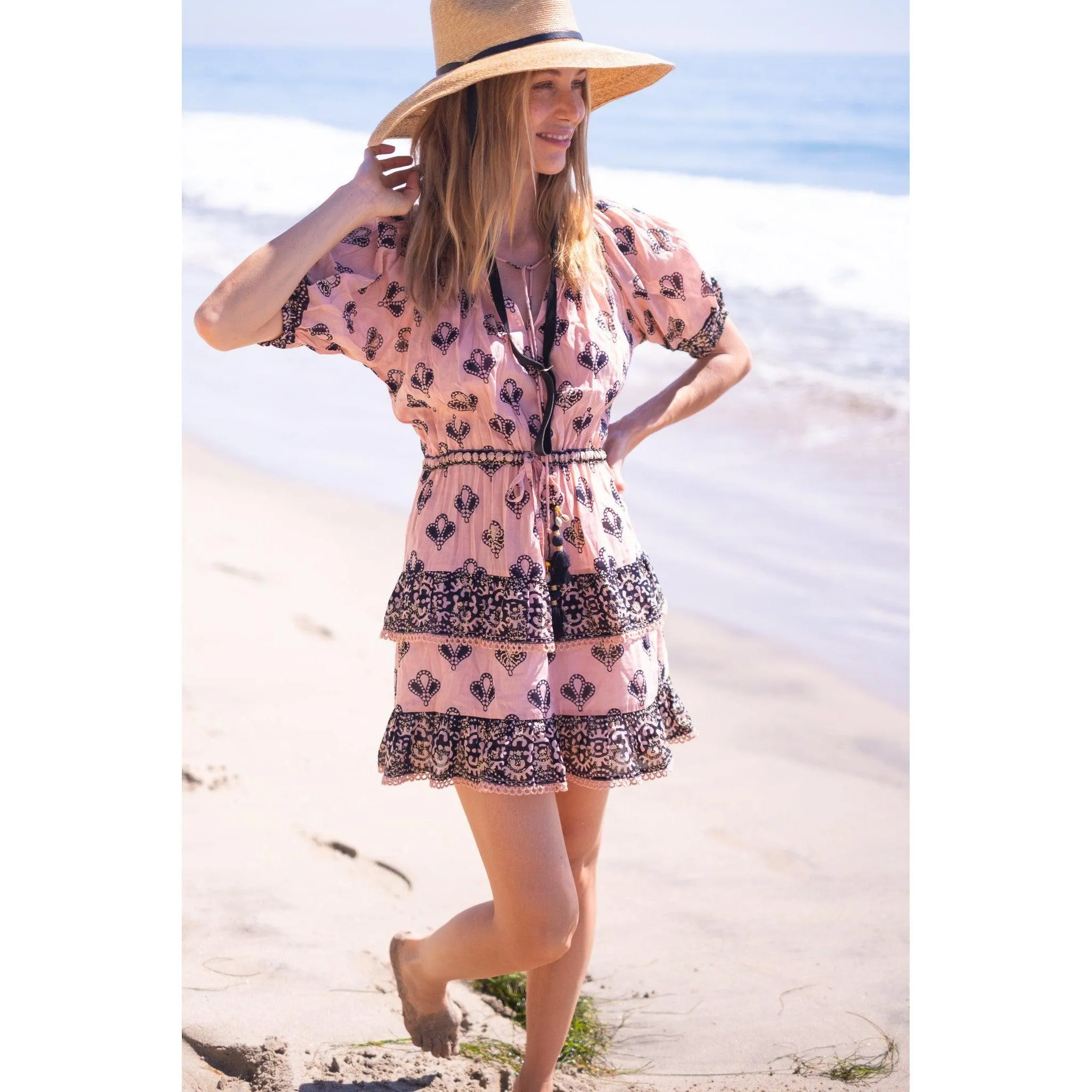 Peach/Black Roxy Mini Dress sold by Alicia Bell product image thumbnail 2