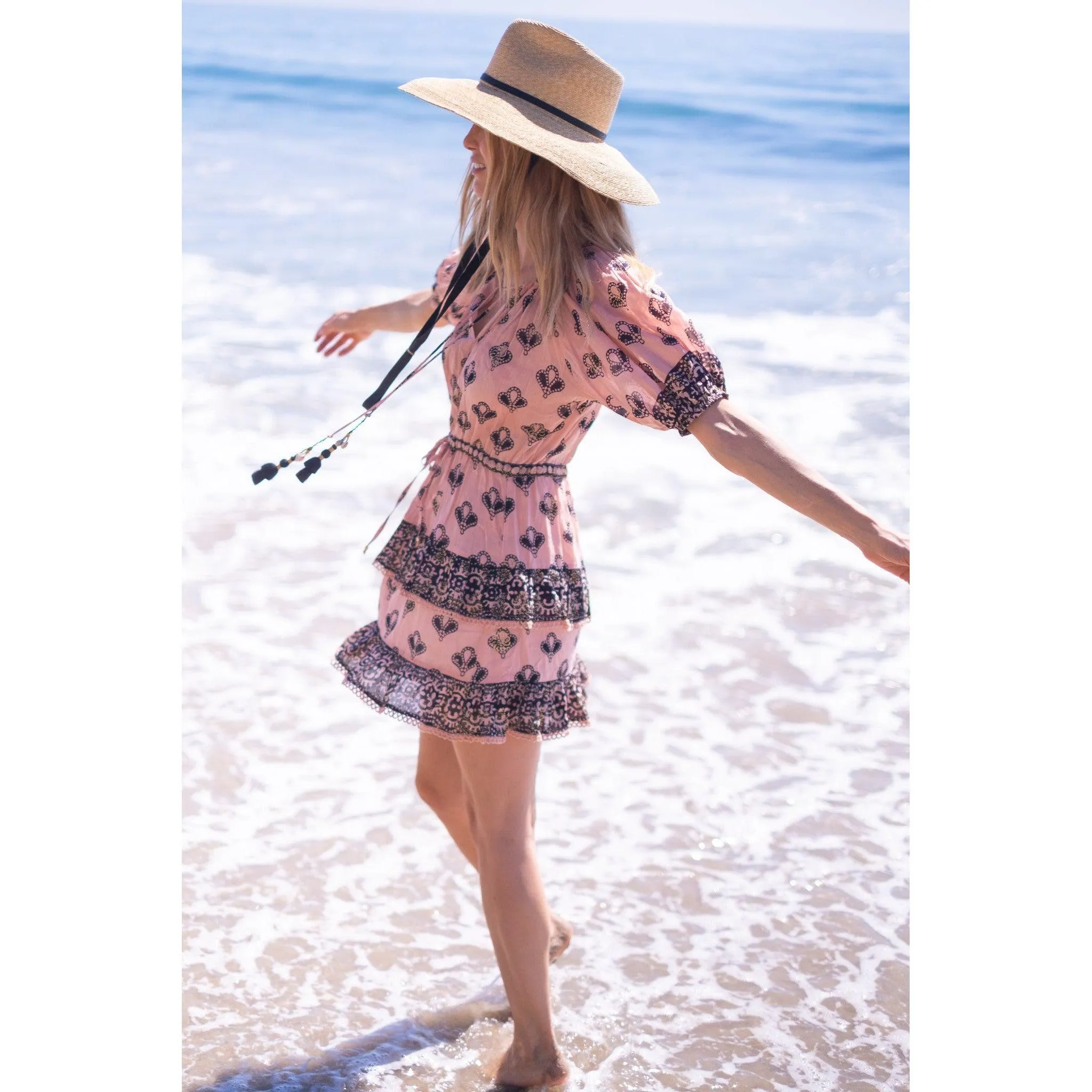 Peach/Black Roxy Mini Dress sold by Alicia Bell product image thumbnail 3