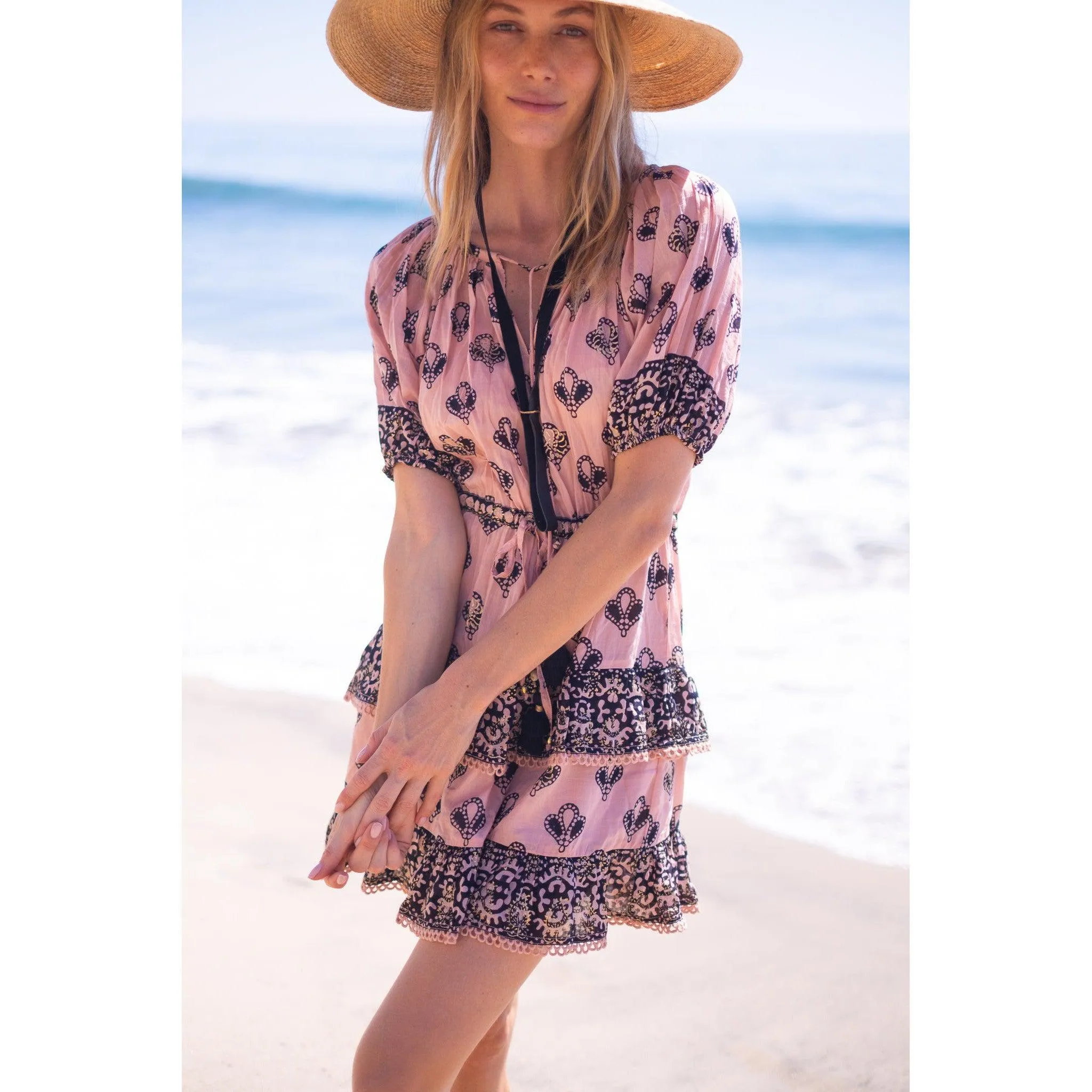 Peach/Black Roxy Mini Dress sold by Alicia Bell product image thumbnail 4