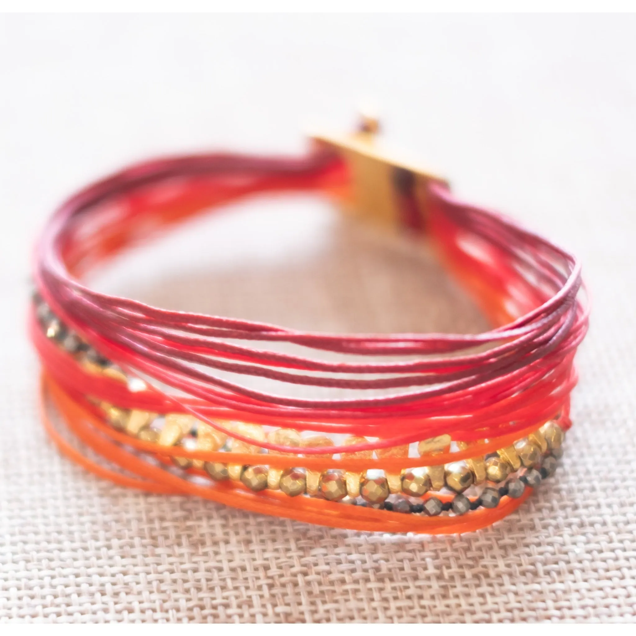 Red Layered Cord Bracelet sold by Alicia Bell product image thumbnail 2