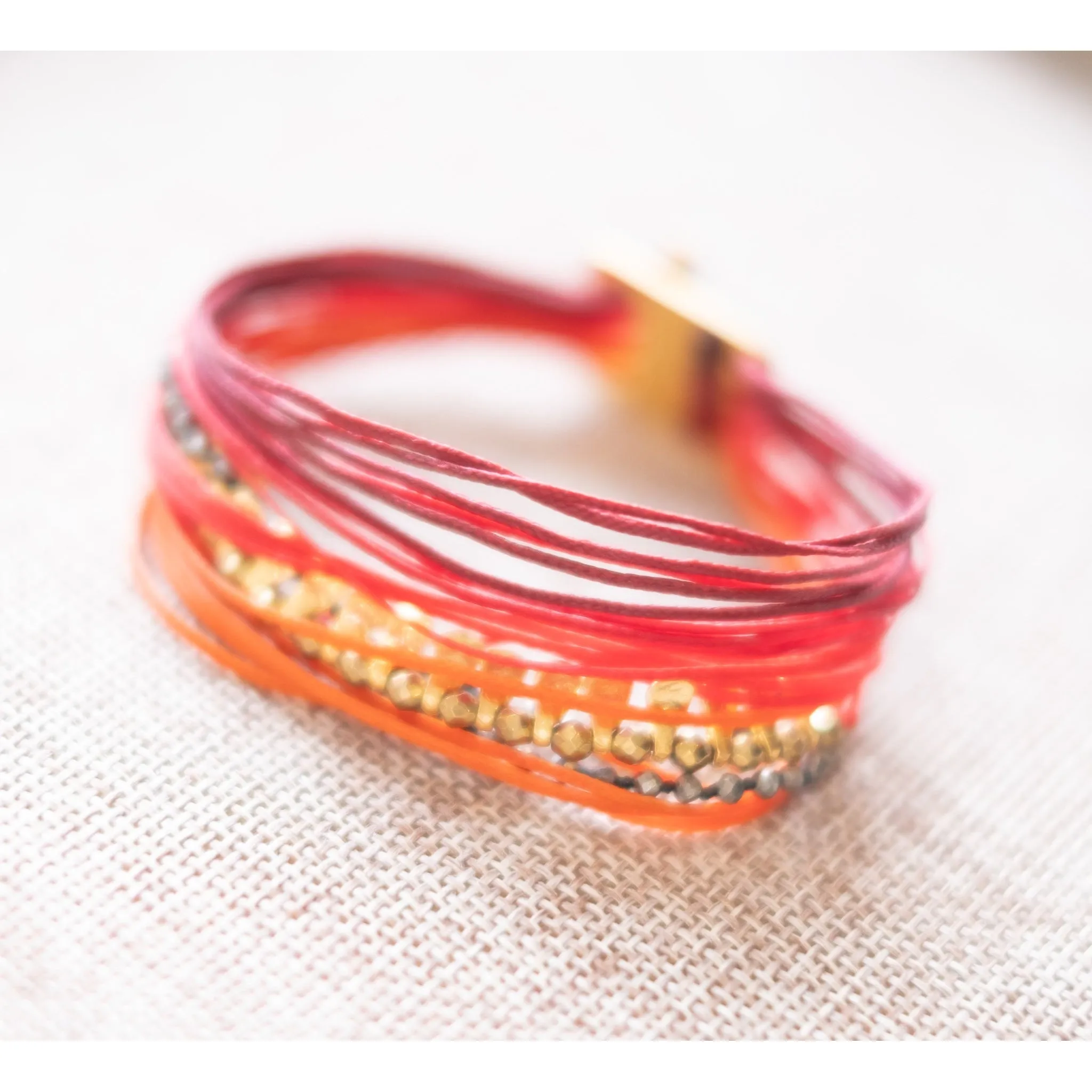 Red Layered Cord Bracelet sold by Alicia Bell product image thumbnail 3