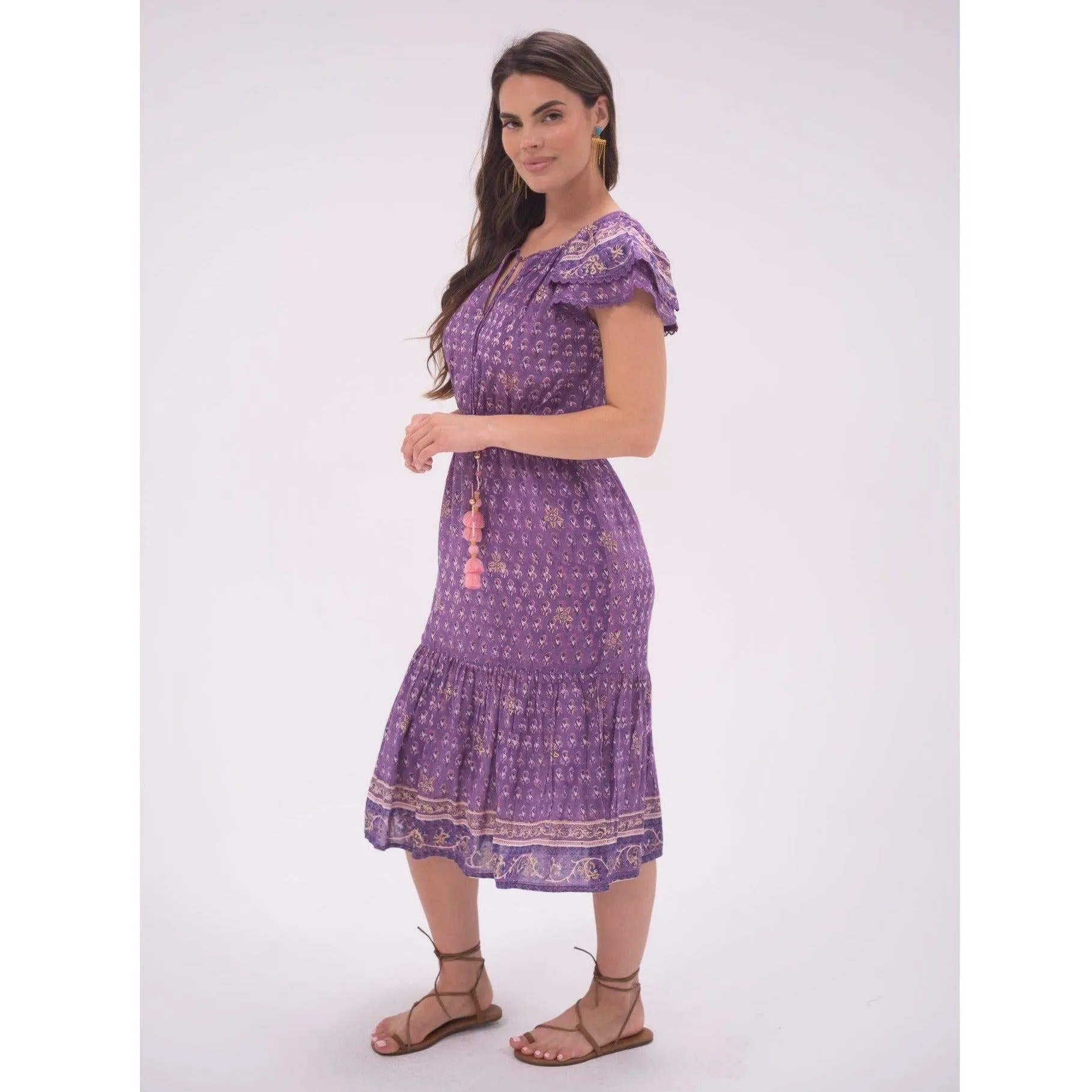 Purple Eva Midi Dress sold by Alicia Bell product image thumbnail 5