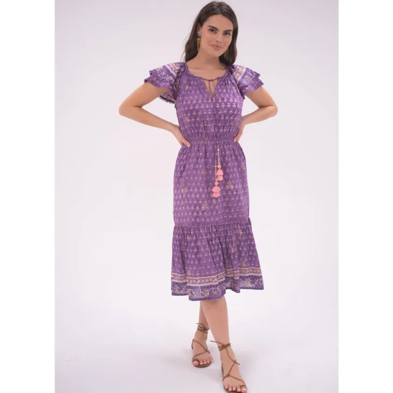Purple Eva Midi Dress sold by Alicia Bell