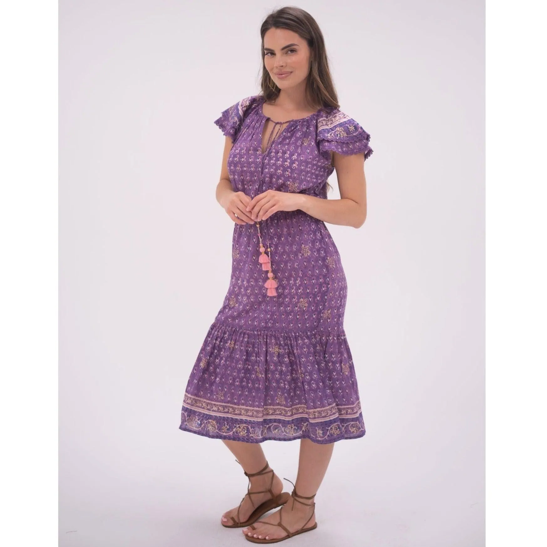 Purple Eva Midi Dress sold by Alicia Bell product image thumbnail 4