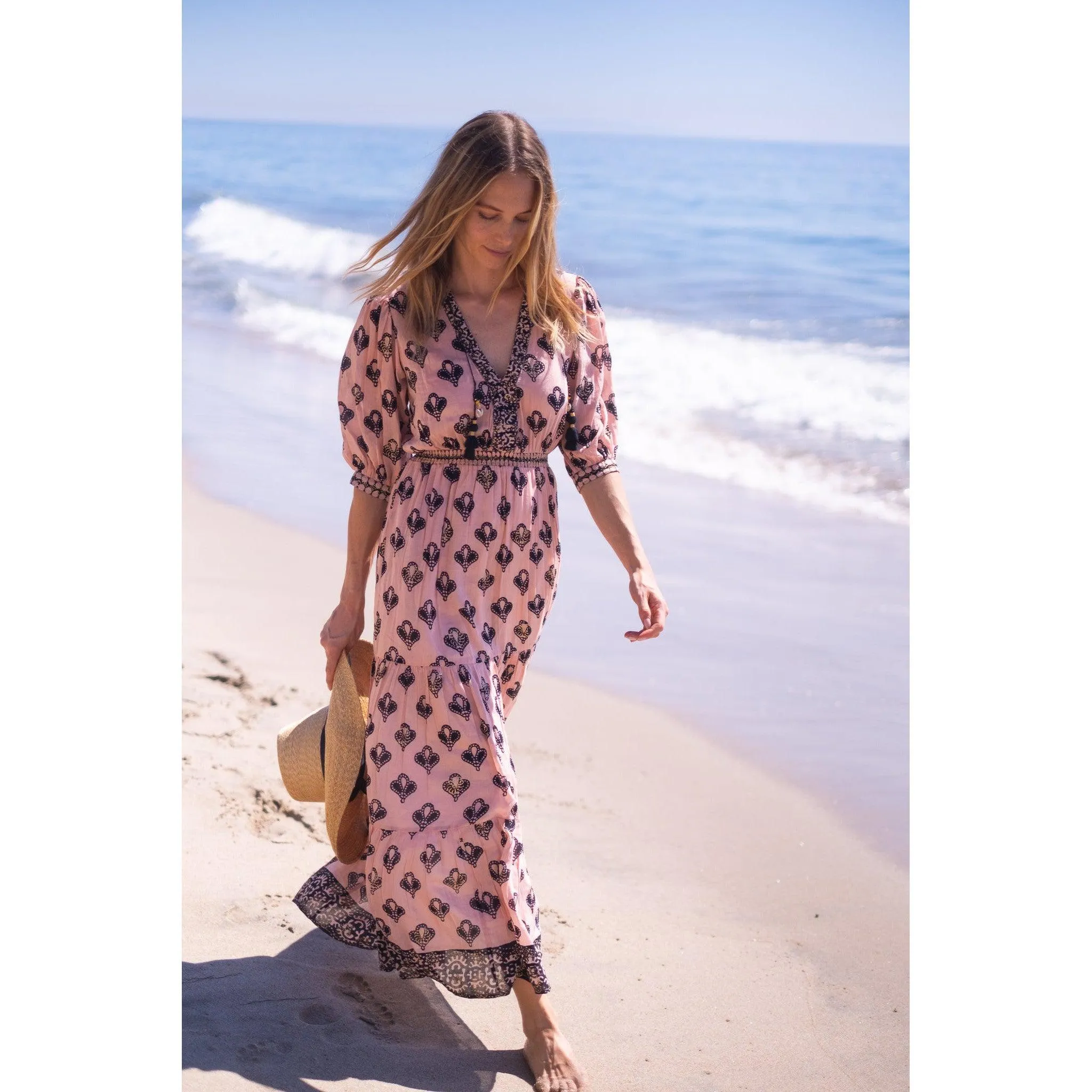 Peach/Black Pippa Maxi Dress sold by Alicia Bell product image thumbnail 4