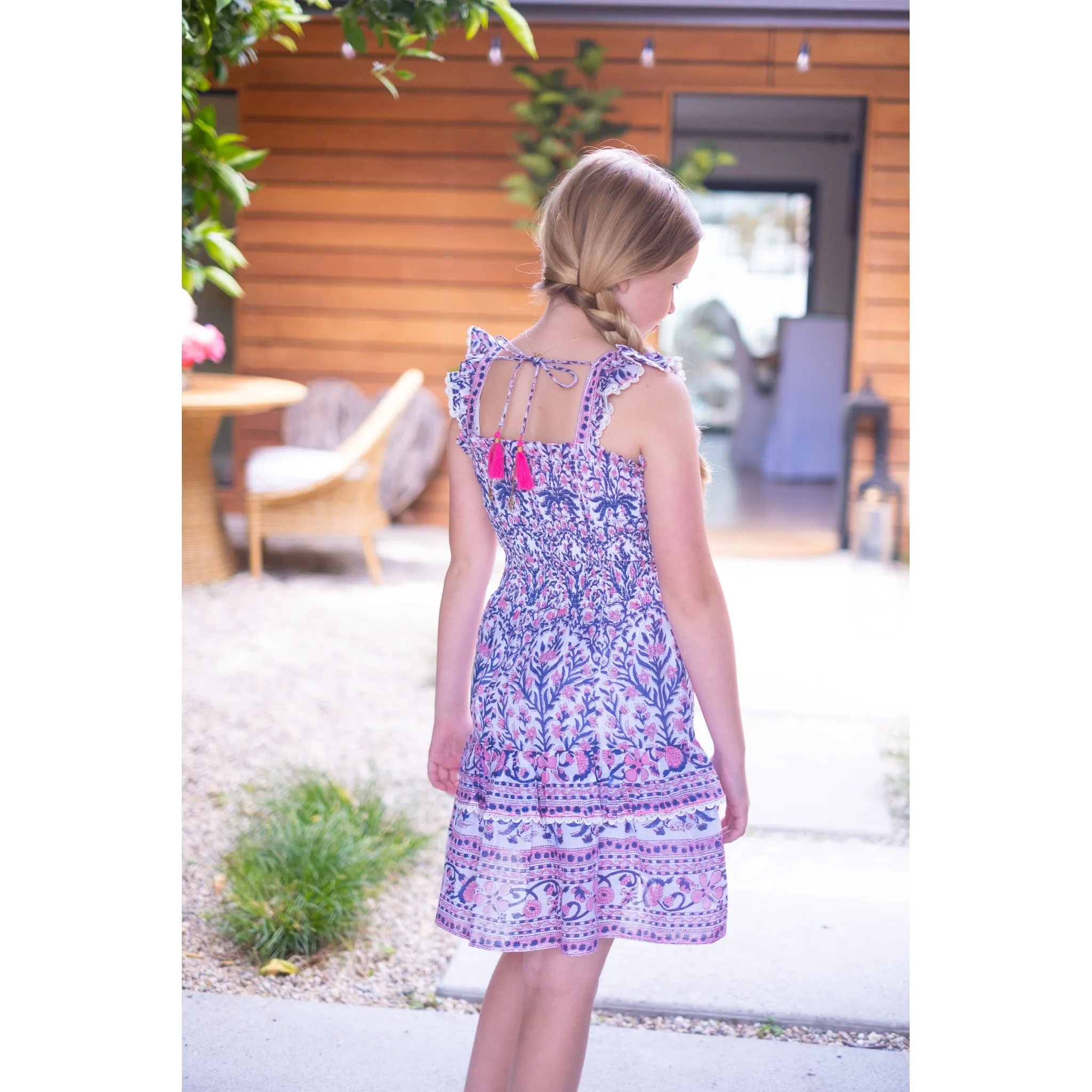 Pink/Blue Christine Mini Dress sold by Alicia Bell product image thumbnail 4