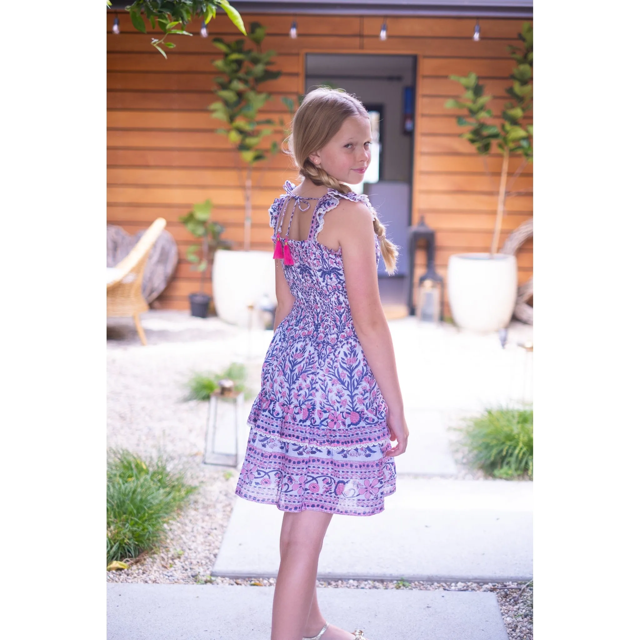 Pink/Blue Christine Mini Dress sold by Alicia Bell product image thumbnail 3