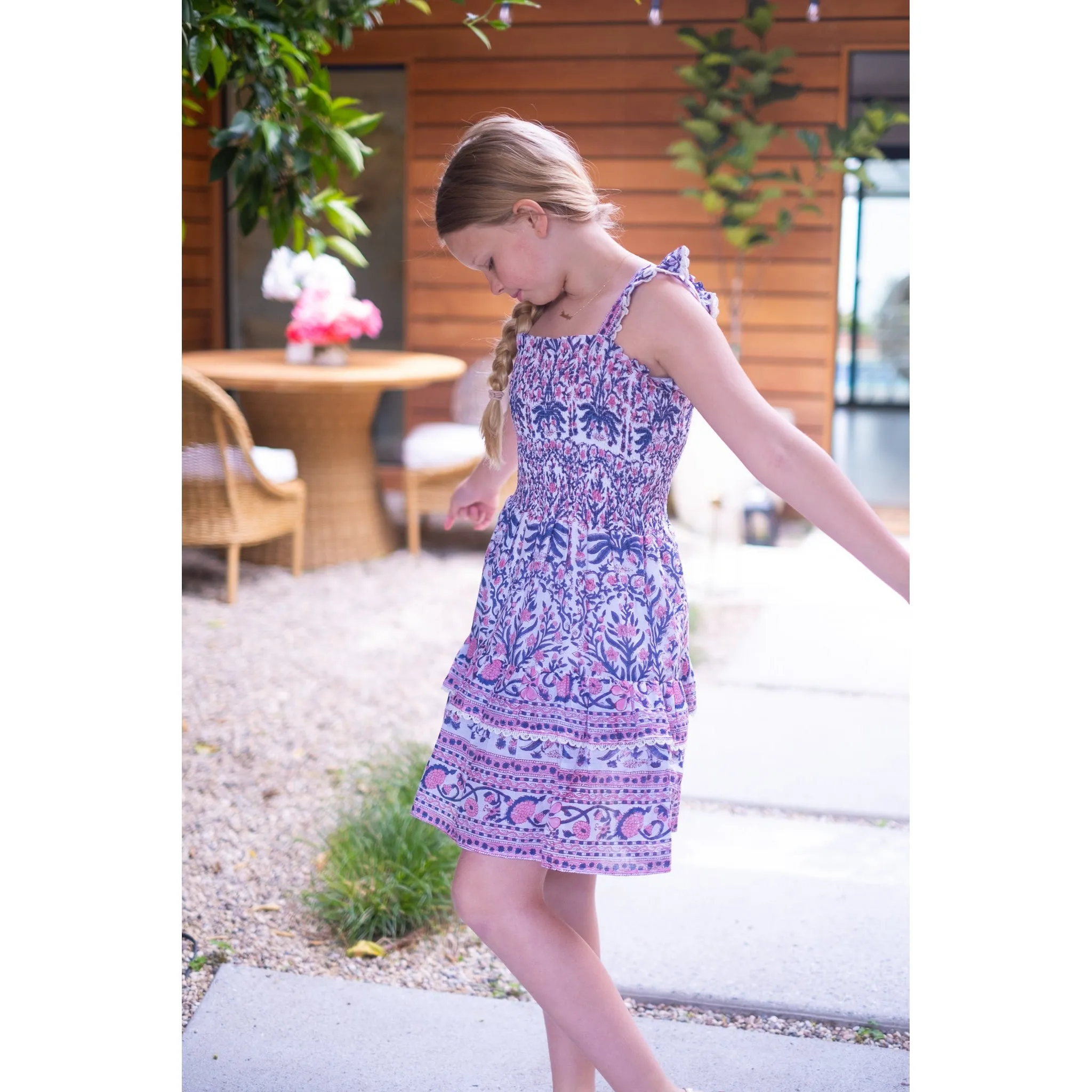 Pink/Blue Christine Mini Dress sold by Alicia Bell product image thumbnail 5