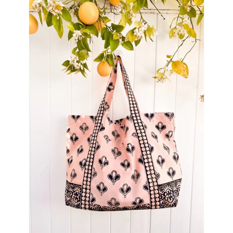 Black/Peach Large Beach Bag sold by Alicia Bell