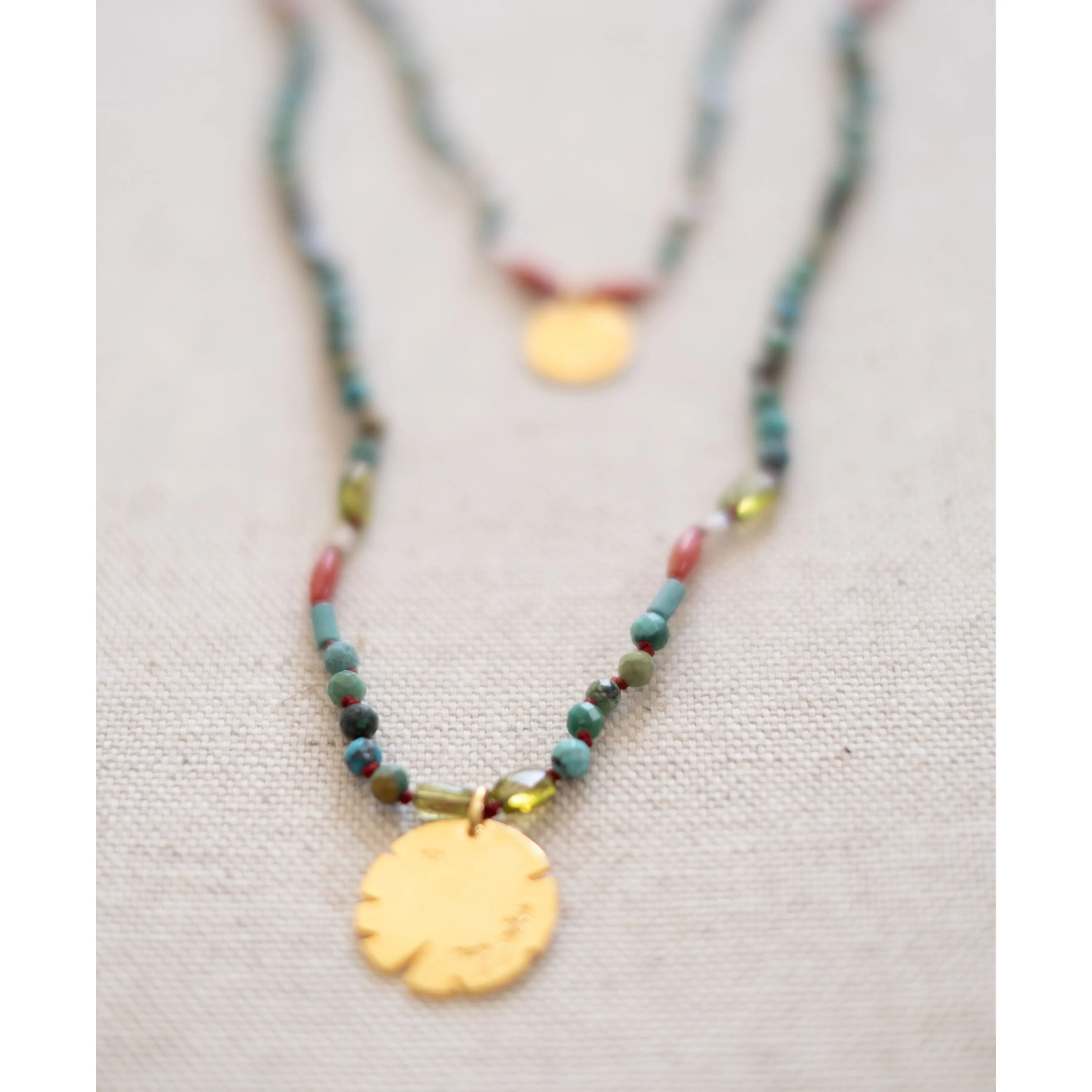 Semi-Precious Stones Cord Necklace sold by Alicia Bell product image thumbnail 3