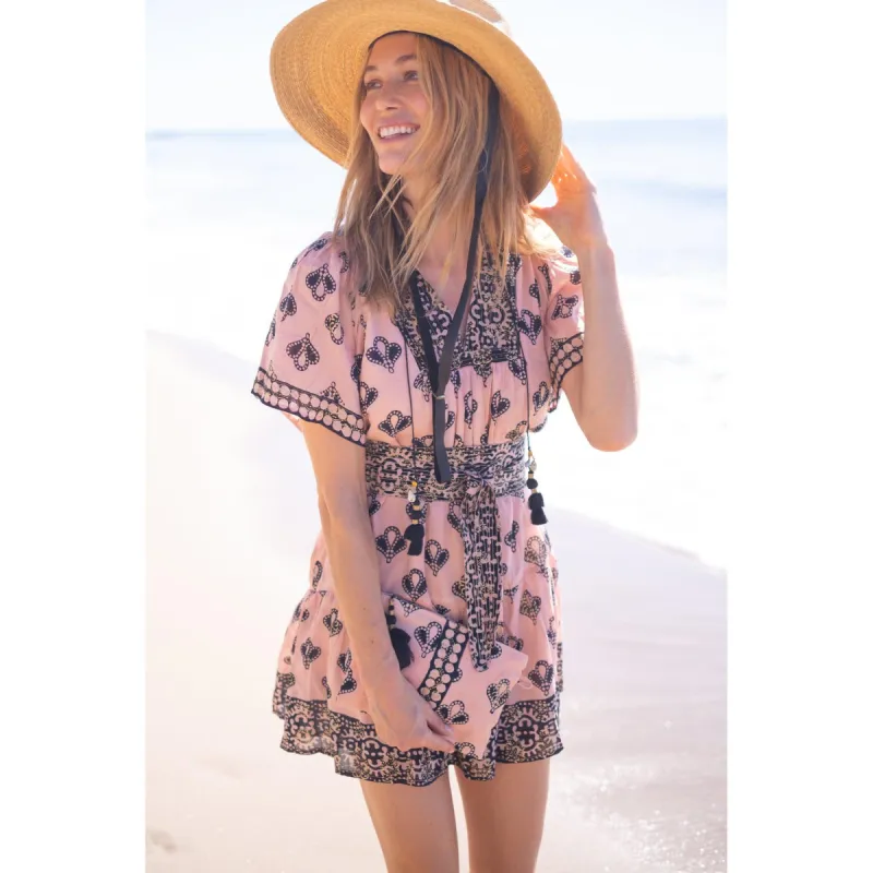 Peach/Black Angelina Mini Dress sold by Alicia Bell