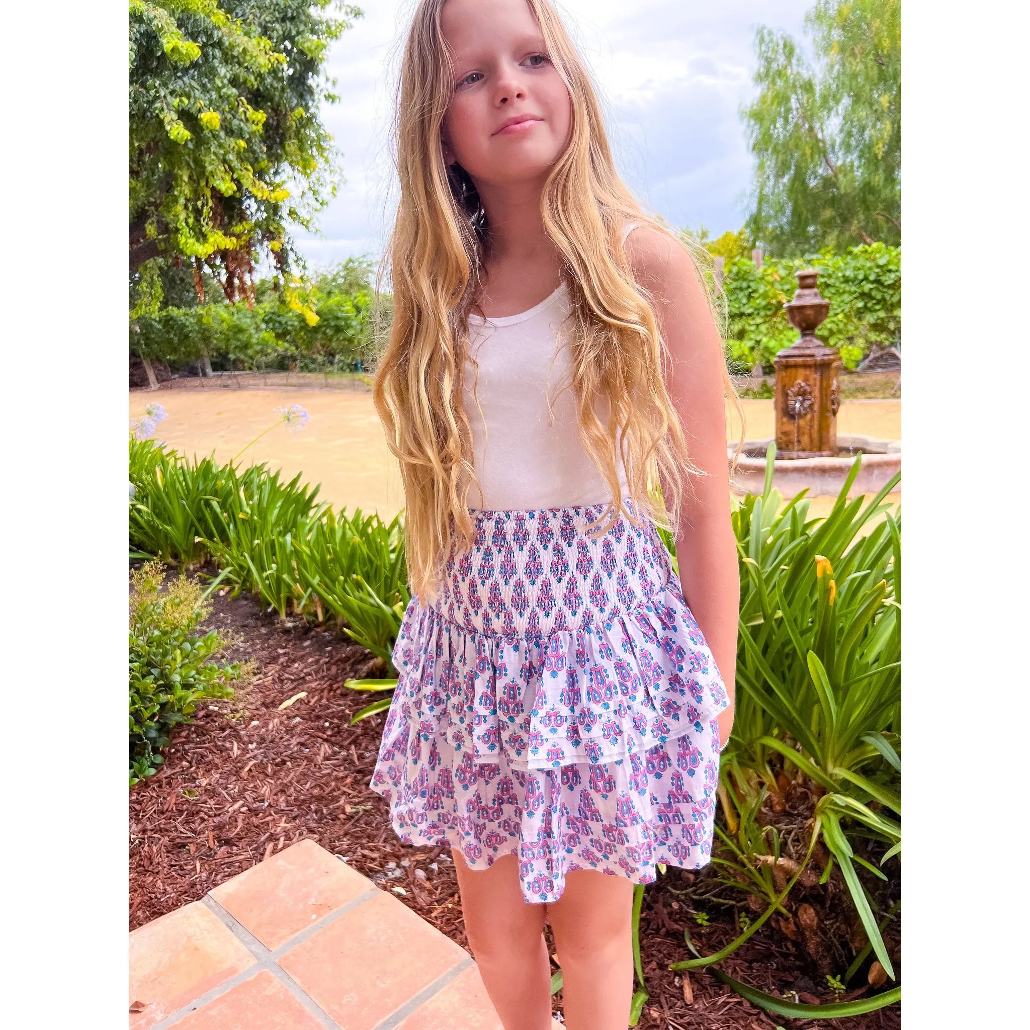 Pleated Smocked Mini Skirt sold by Alicia Bell product image thumbnail 4