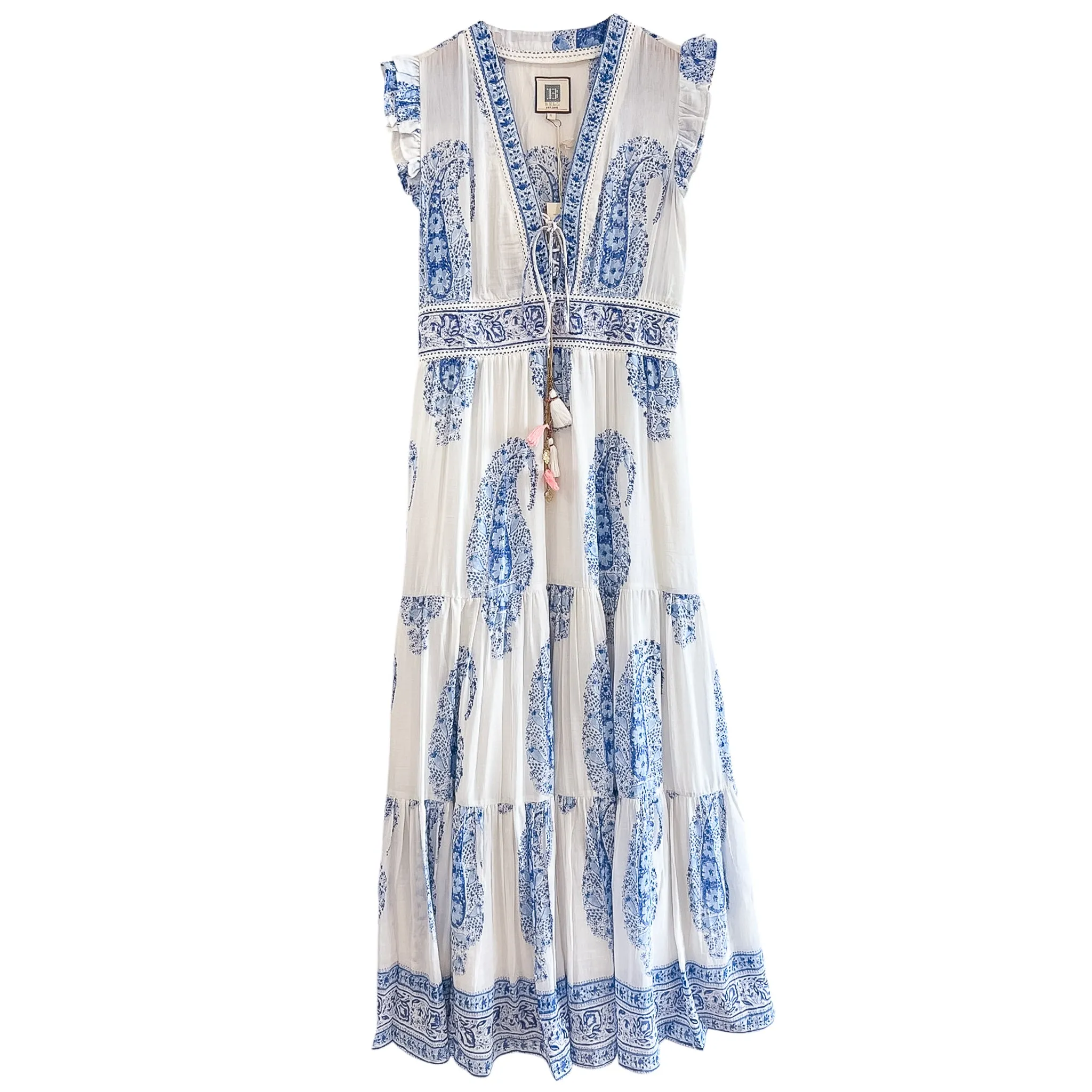 Farrah Maxi Dress- Blue Paisley sold by Alicia Bell