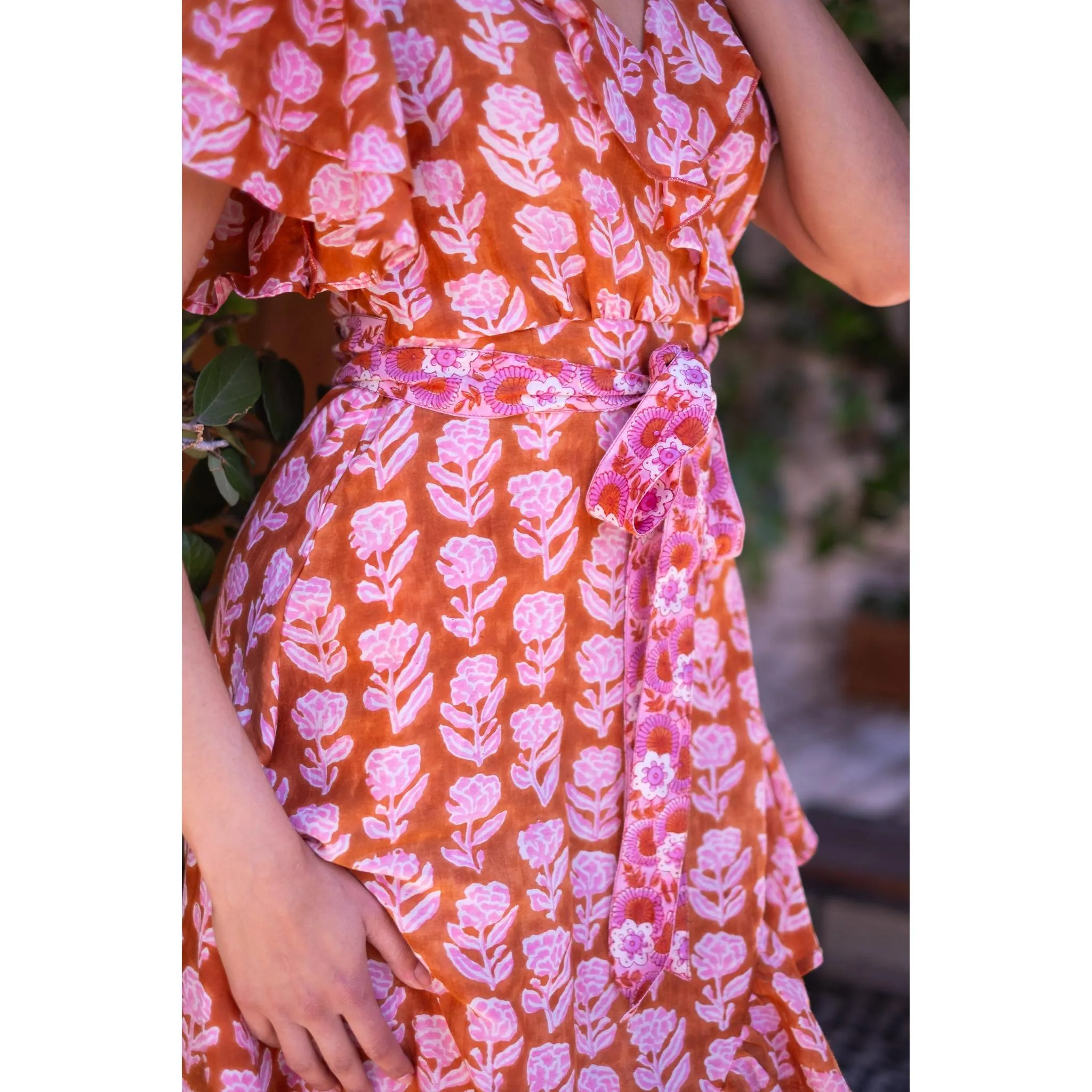 Frilly Midi Wrap Dress sold by Alicia Bell product image thumbnail 3