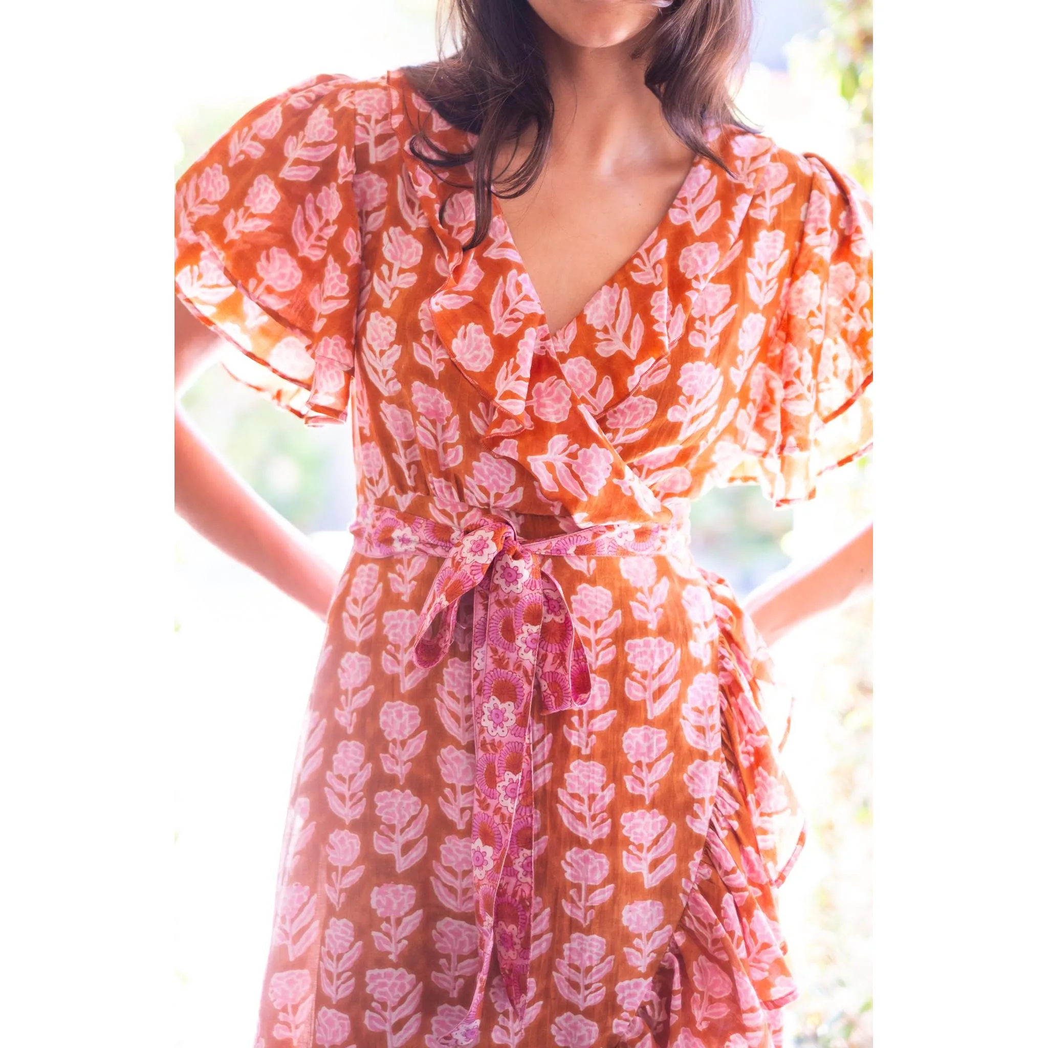 Frilly Midi Wrap Dress sold by Alicia Bell product image thumbnail 2