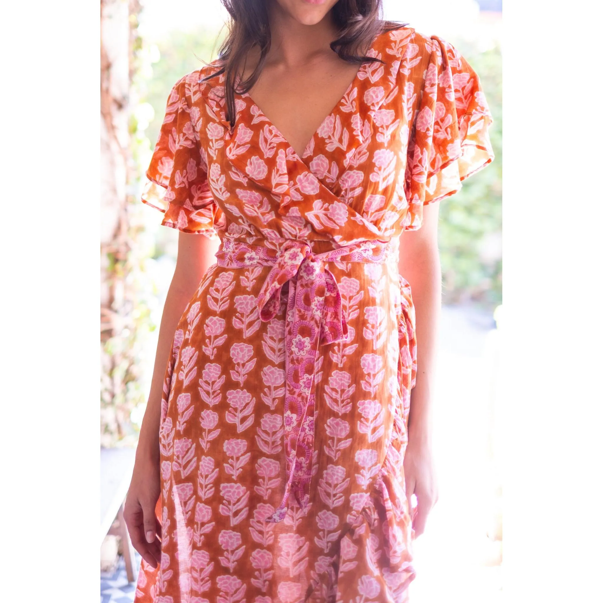 Frilly Midi Wrap Dress sold by Alicia Bell product image thumbnail 5