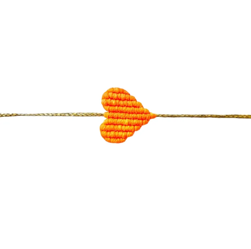 Small Orange Heart Bracelet made by Alicia Bell