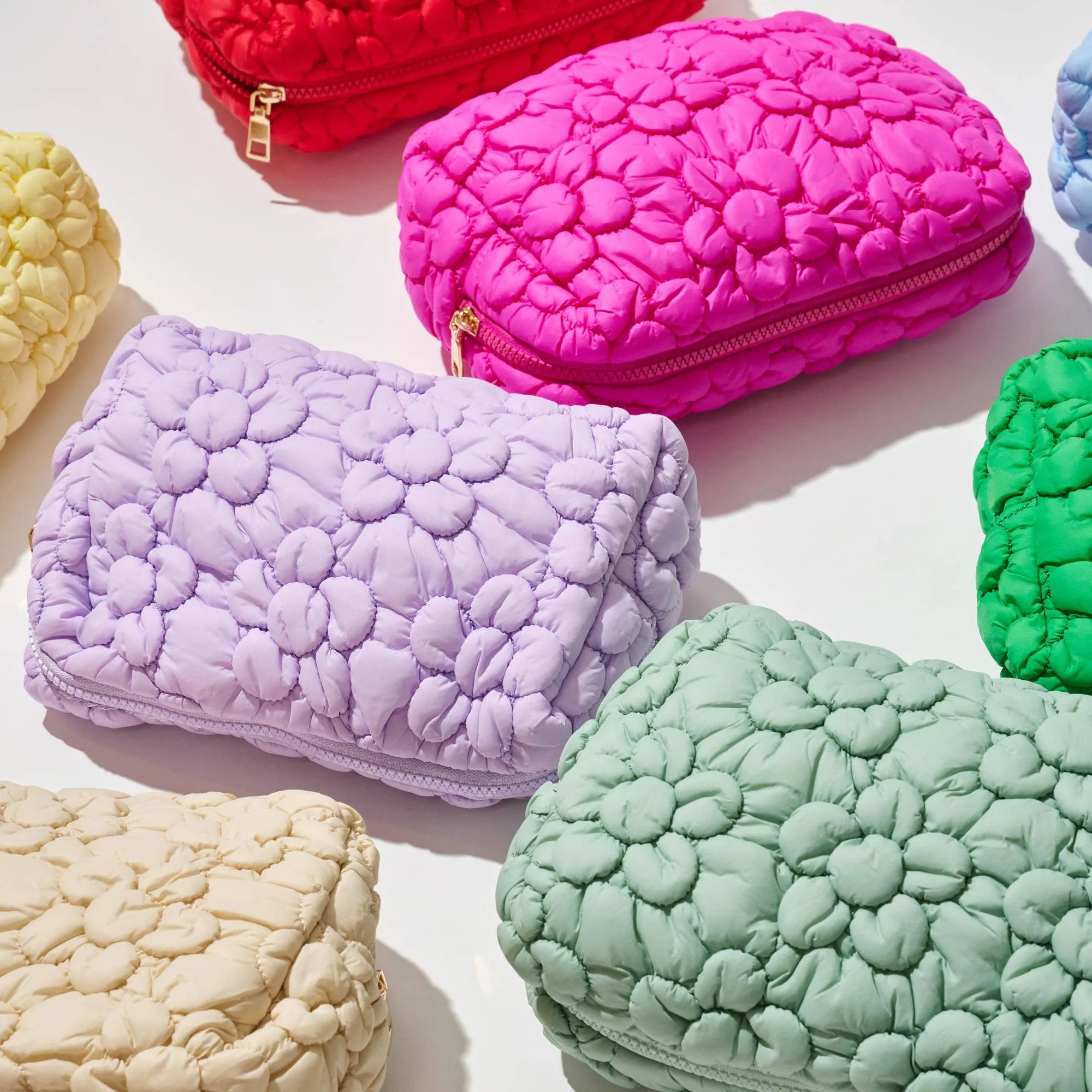 Flora Pop Nylon Cosmetic & Travel Organizer Pouch: Fuchsia sold by Alicia Bell product image thumbnail 5