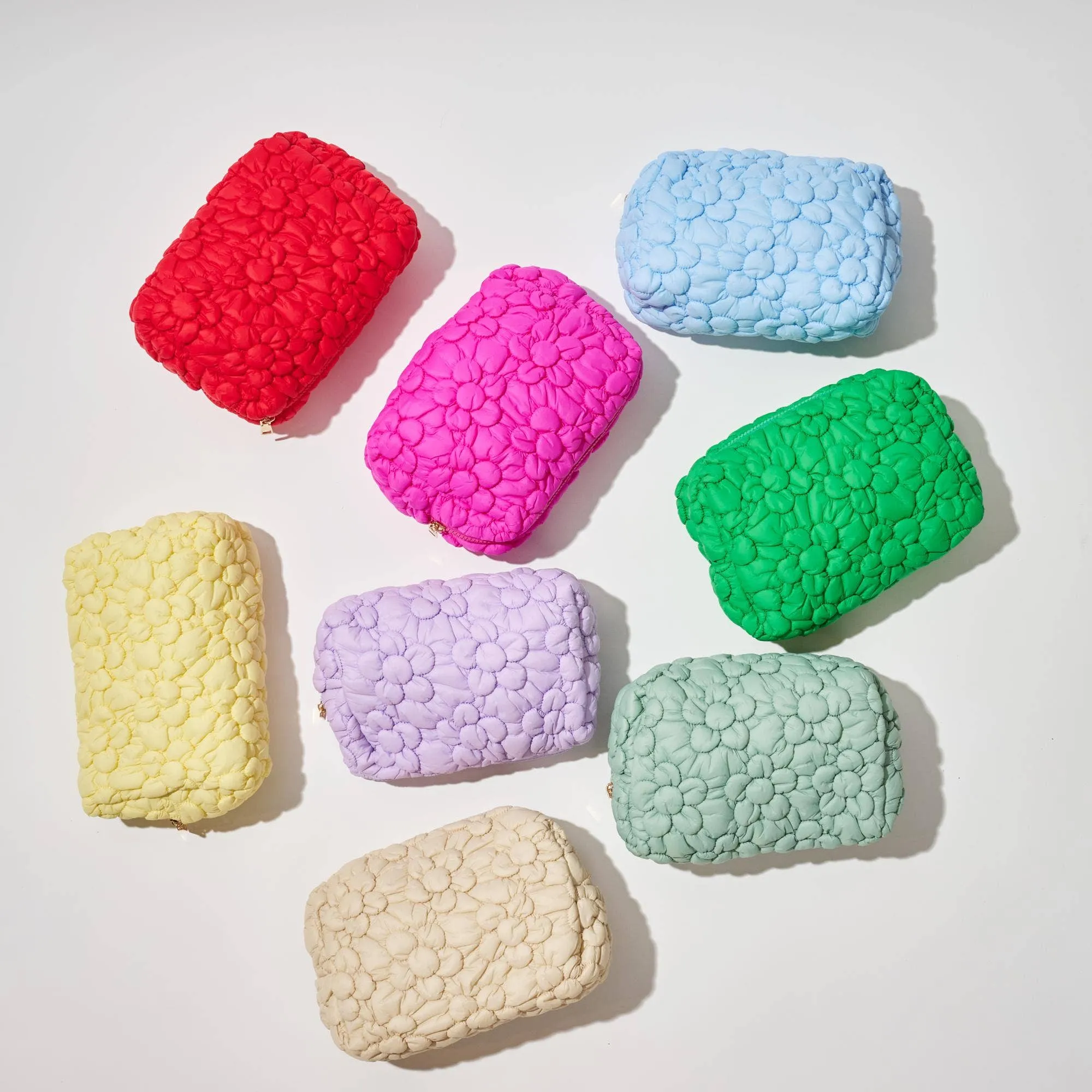 Flora Pop Nylon Cosmetic & Travel Organizer Pouch: Pink sold by Alicia Bell product image thumbnail 4