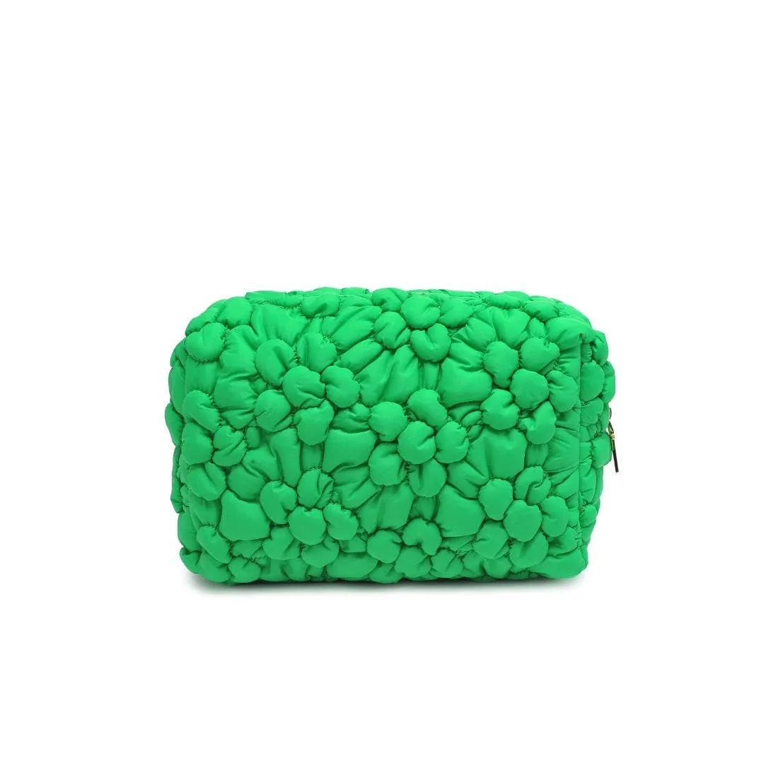 Flora Pop Nylon Cosmetic & Travel Organizer Pouch: Kelly Green sold by Alicia Bell product image thumbnail 4