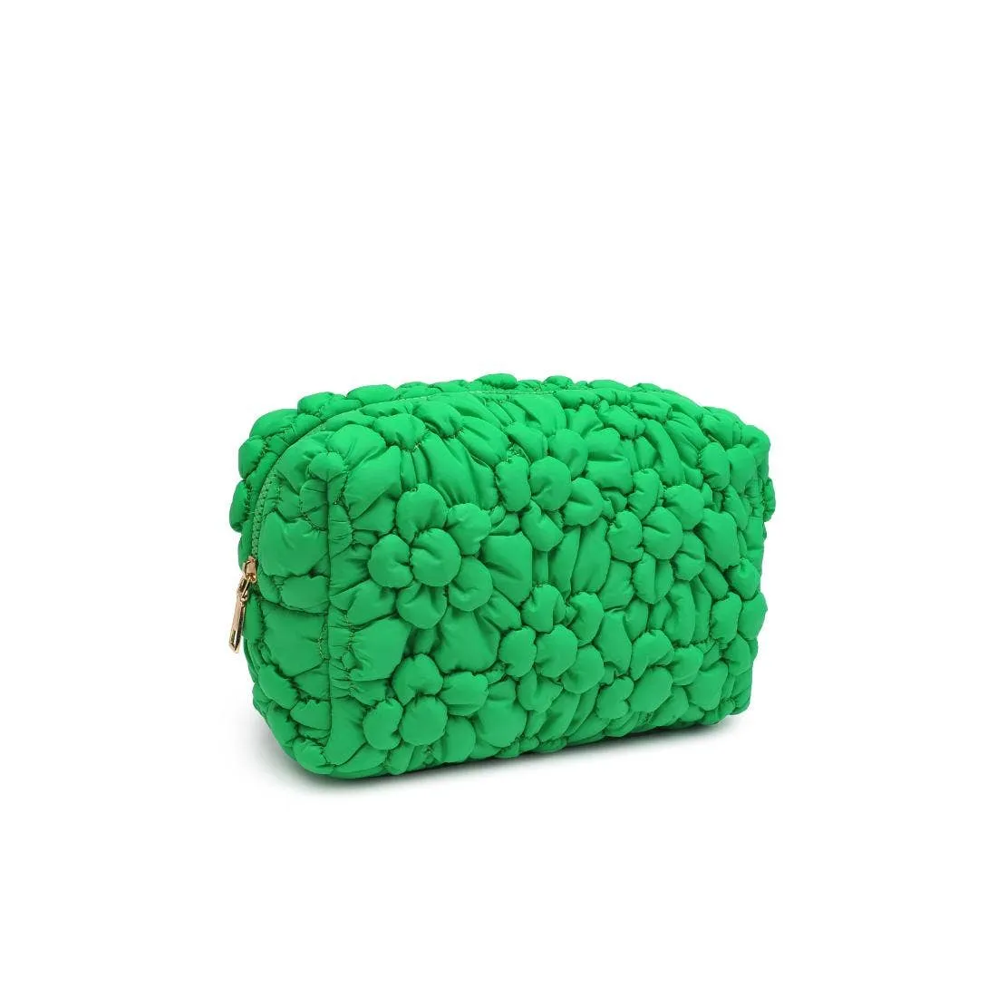 Flora Pop Nylon Cosmetic & Travel Organizer Pouch: Kelly Green sold by Alicia Bell product image thumbnail 3