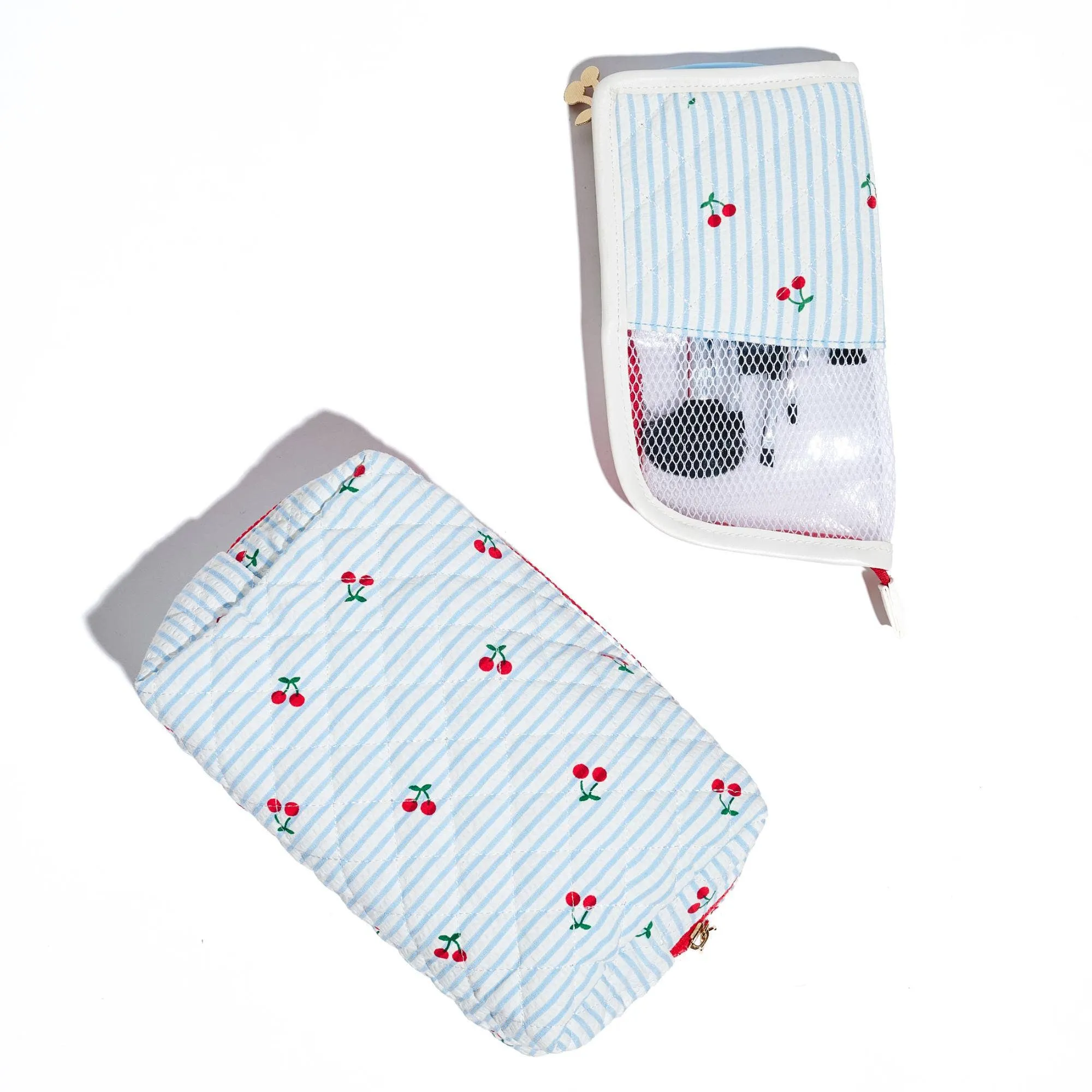 Cherry Lane Cosmetic & Travel Organizer Pouch: Blue Cherry sold by Alicia Bell product image thumbnail 3