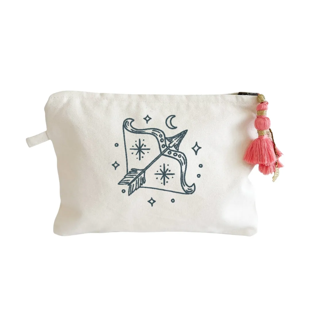 Small Canvas Zipper Pouch With Pink Tassel sold by Alicia Bell product image thumbnail 5