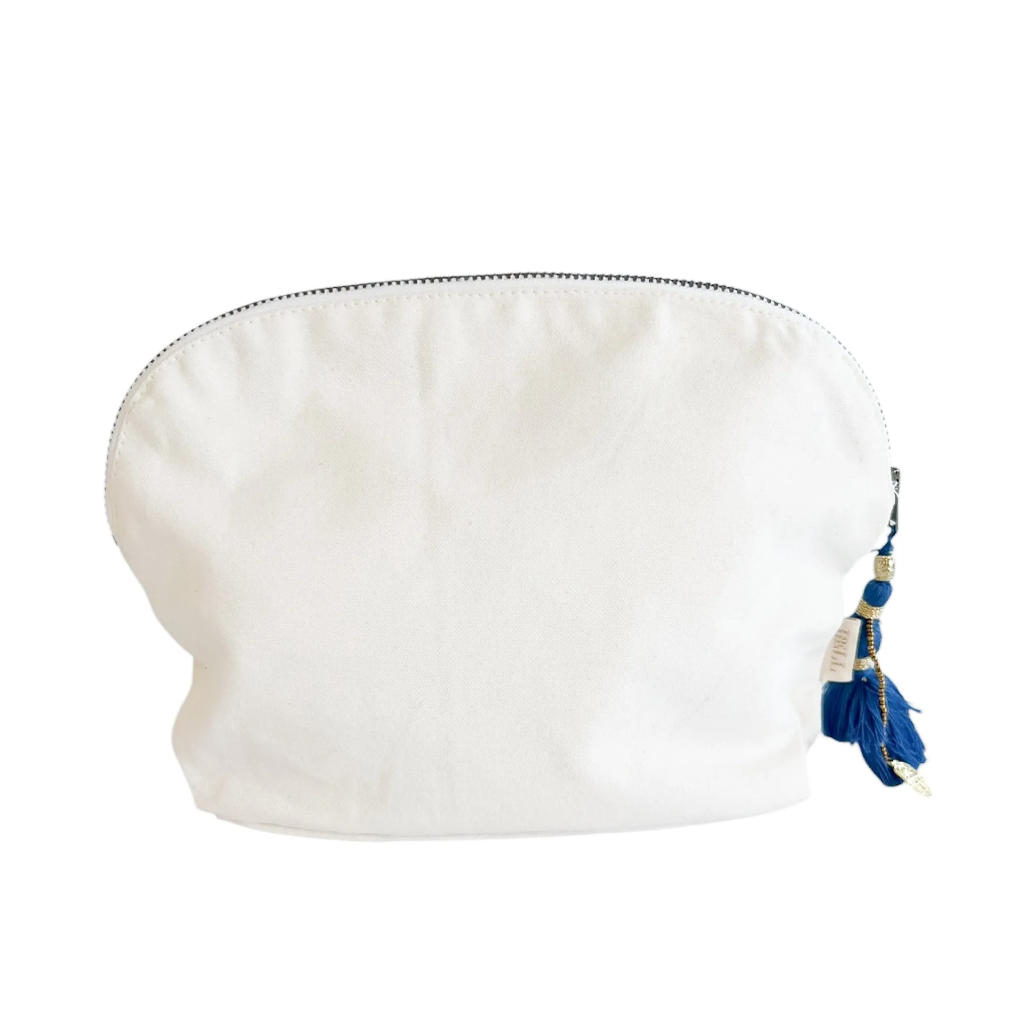 Canvas Clamshell Bag With Blue Tassel sold by Alicia Bell product image thumbnail 5