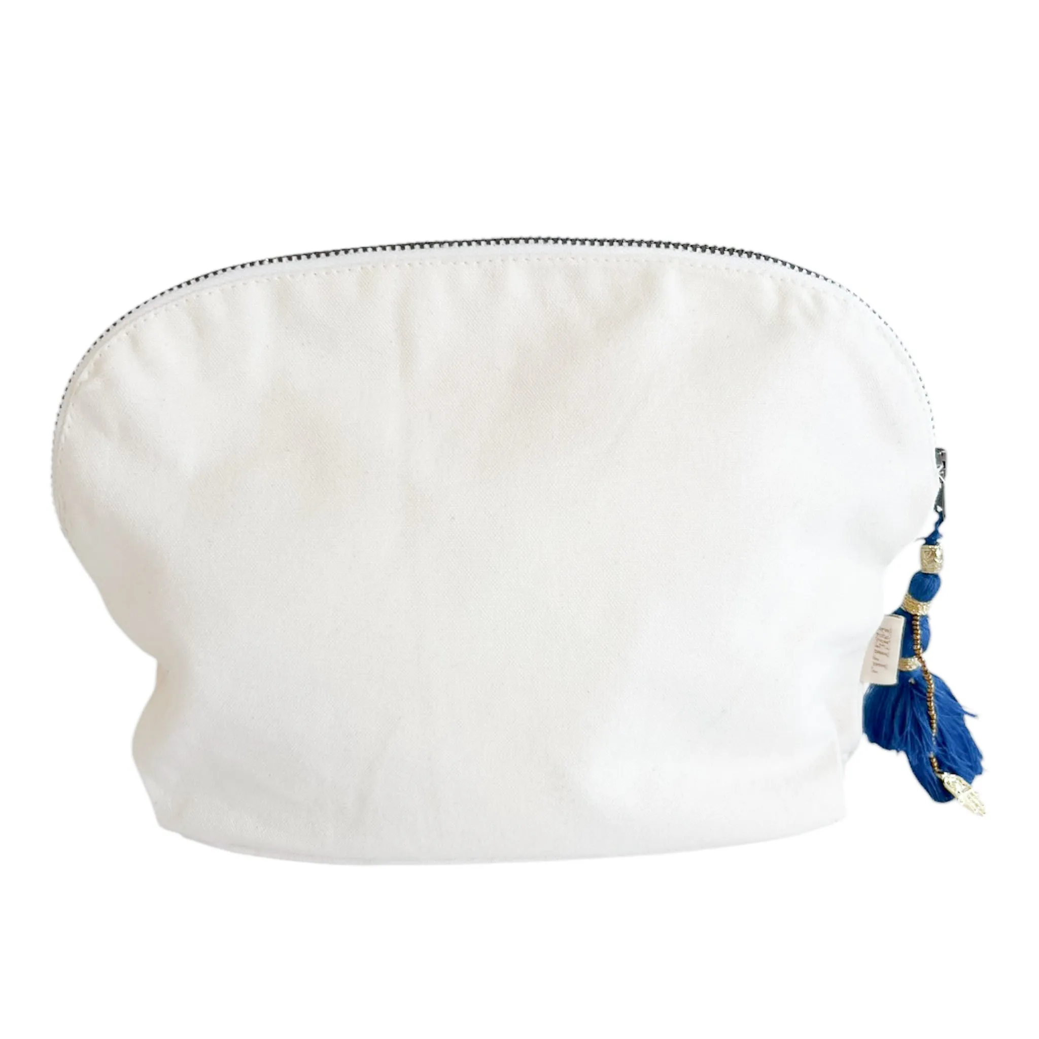 Canvas Clamshell Bag With Blue Tassel sold by Alicia Bell product image thumbnail 2