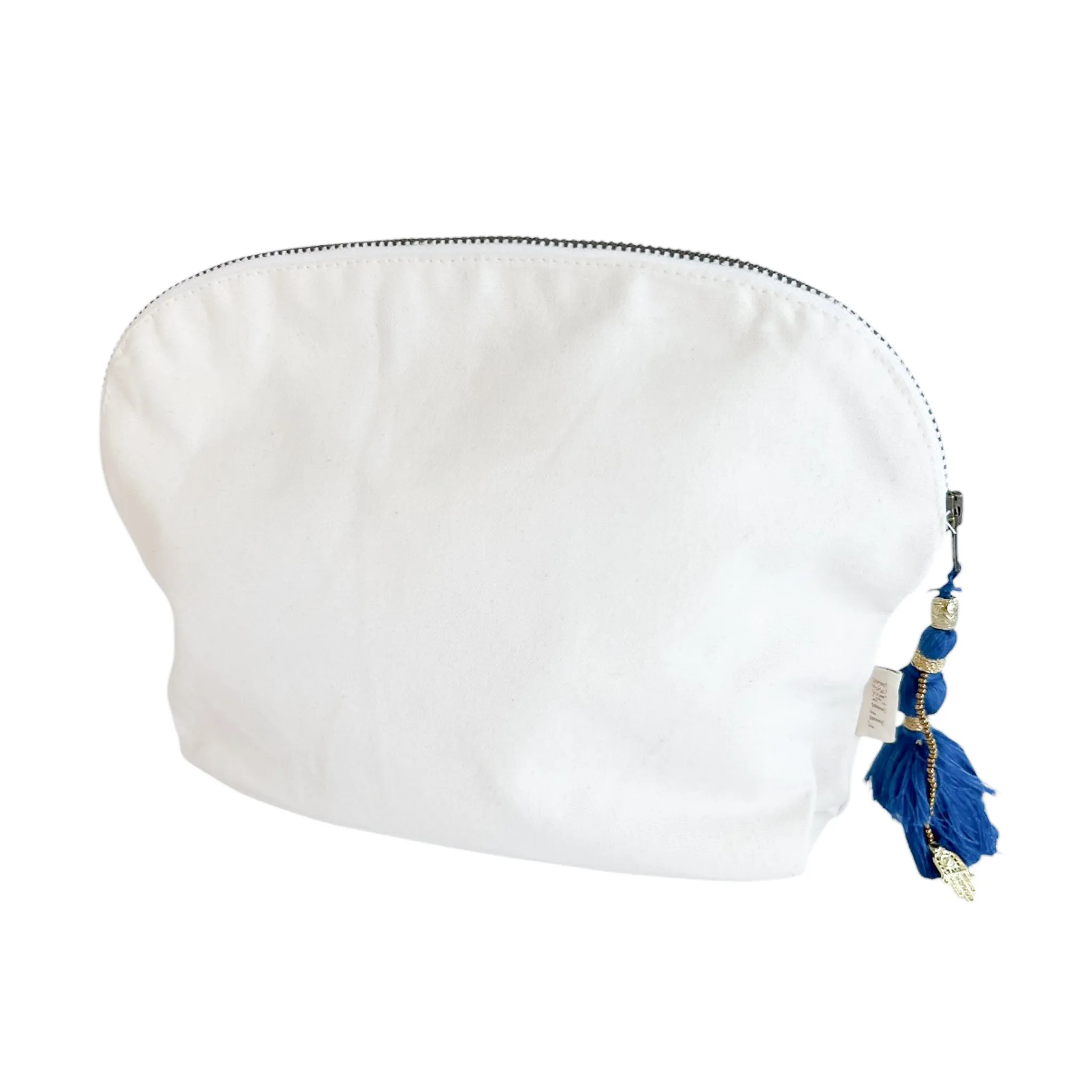 Canvas Clamshell Bag With Blue Tassel sold by Alicia Bell product image thumbnail 3