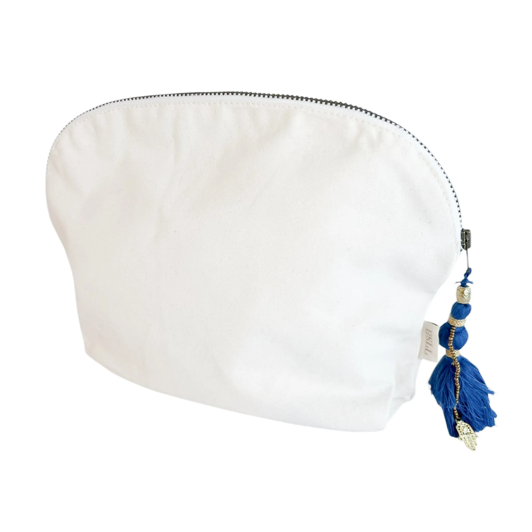 Canvas Clamshell Bag With Blue Tassel sold by Alicia Bell product image thumbnail 4