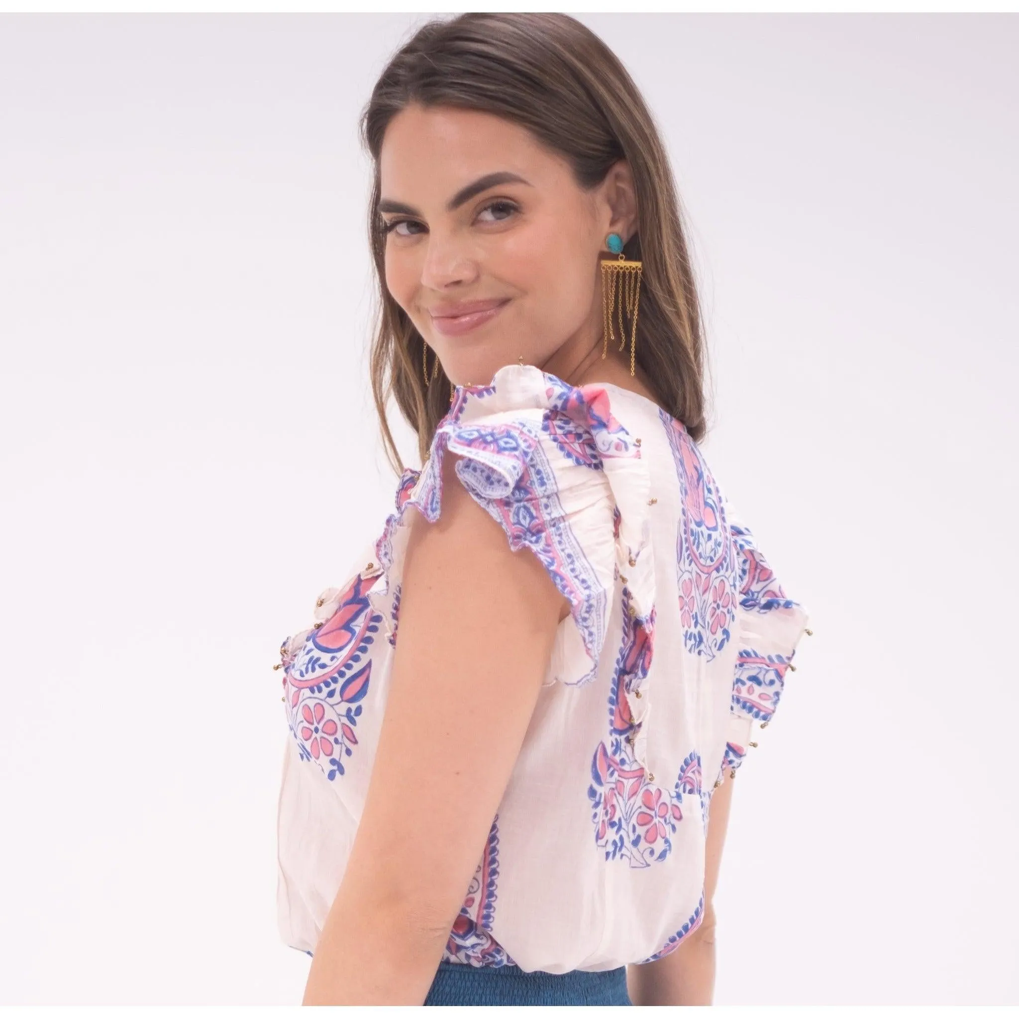 Pink / Blue Kiara Top sold by Alicia Bell product image thumbnail 3