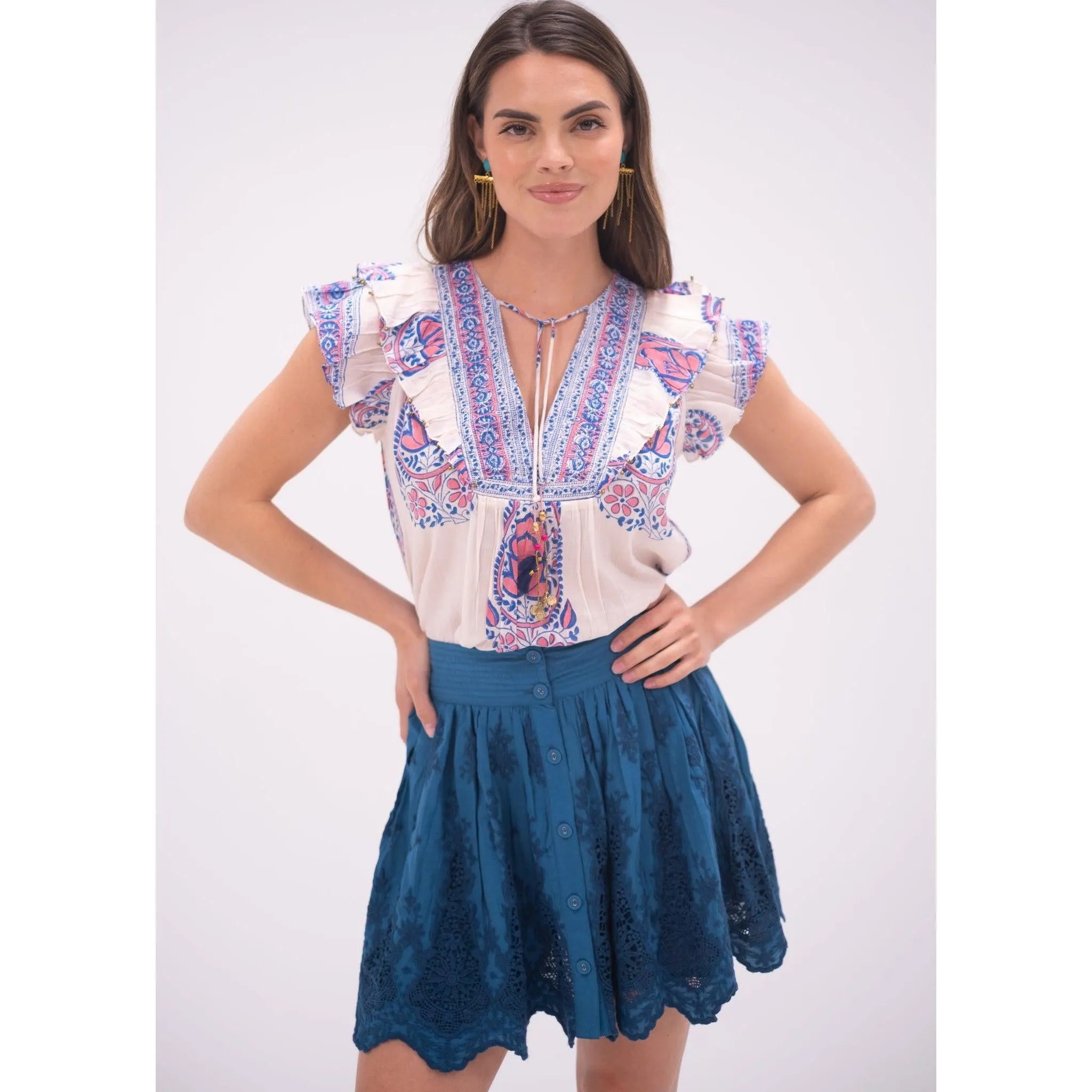 Pink / Blue Kiara Top sold by Alicia Bell product image thumbnail 2
