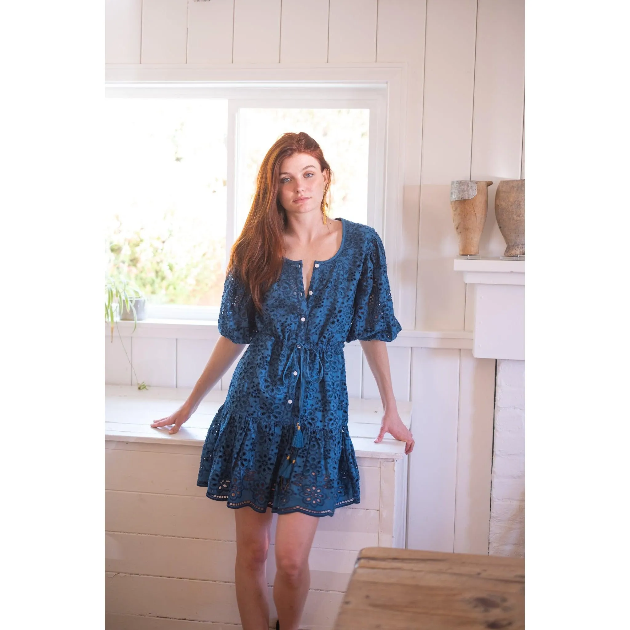 Turquoise Avery Mini Dress sold by Alicia Bell product image thumbnail 5