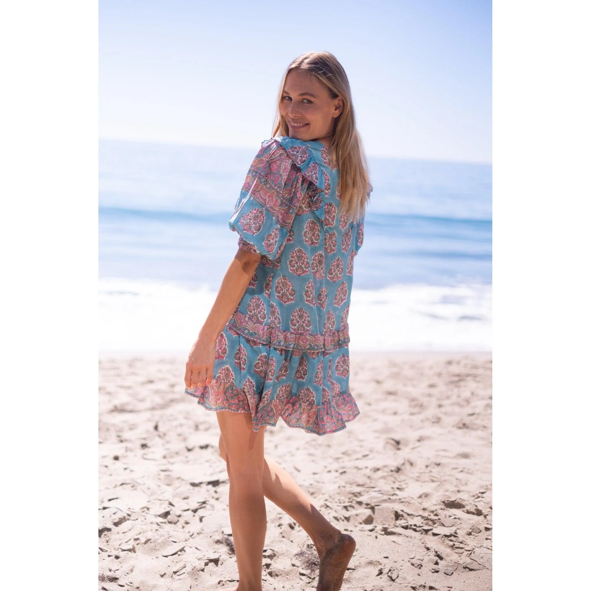 Teal Kylie Mini Dress sold by Alicia Bell product image thumbnail 2