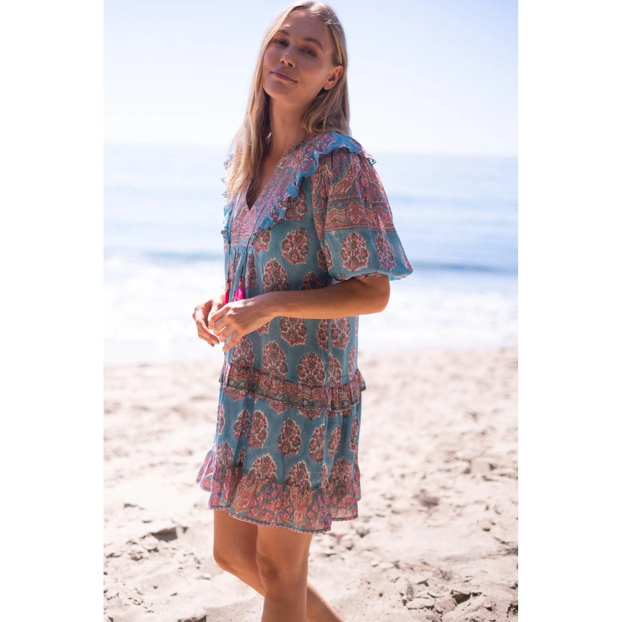 Teal Kylie Mini Dress sold by Alicia Bell product image thumbnail 5