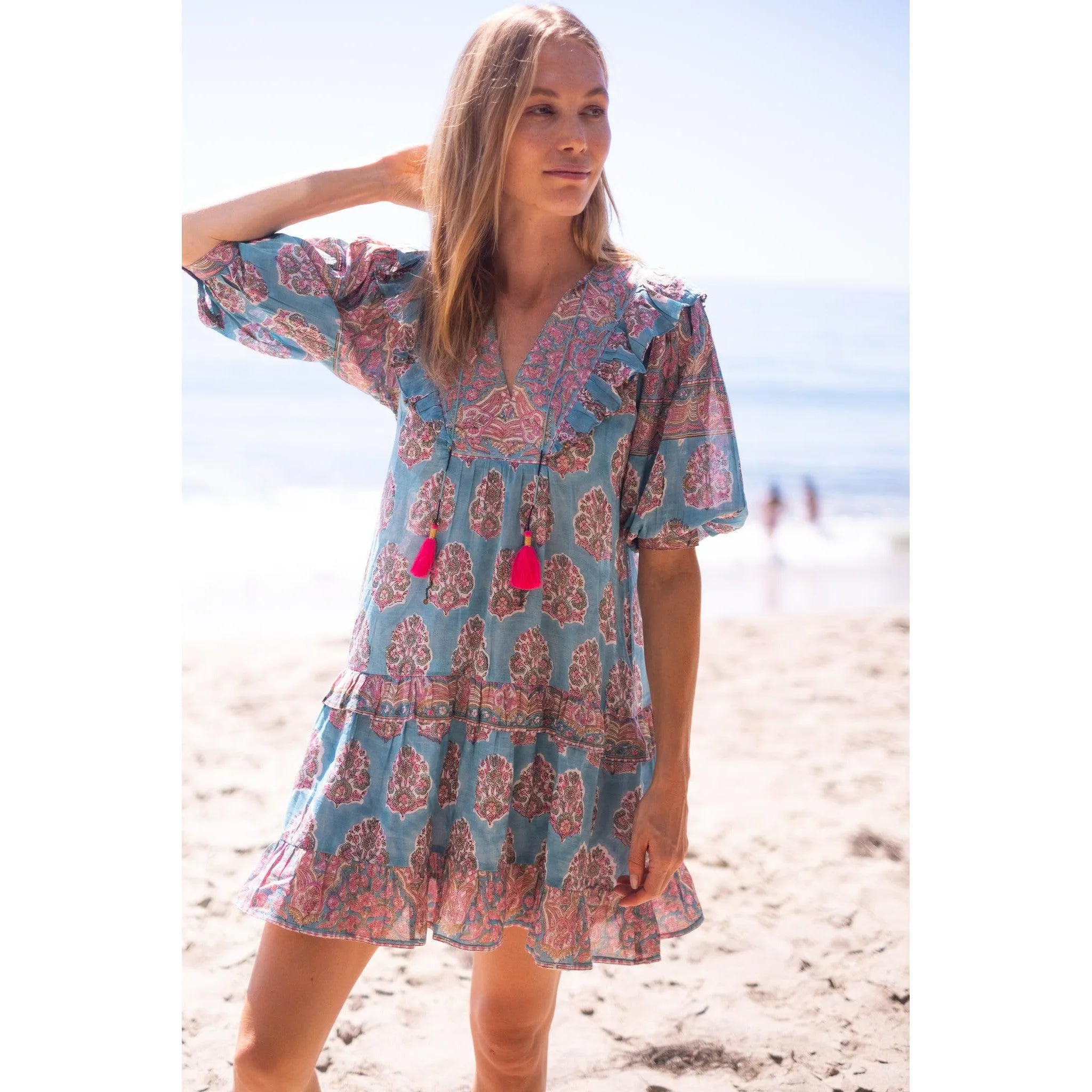 Teal Kylie Mini Dress sold by Alicia Bell product image thumbnail 4