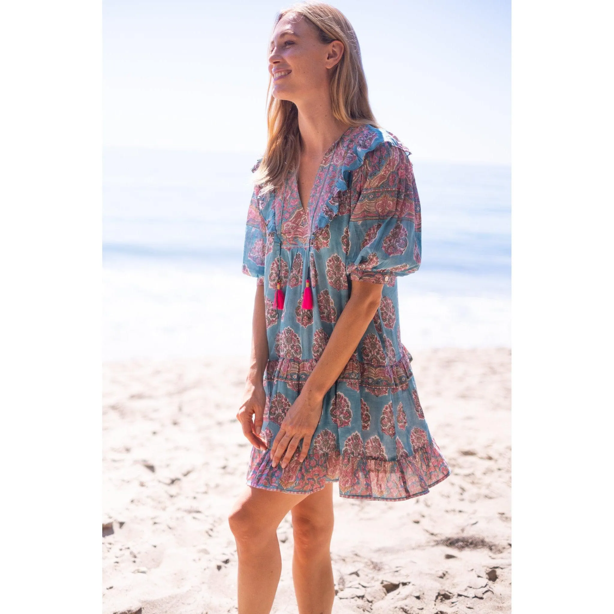 Teal Kylie Mini Dress sold by Alicia Bell product image thumbnail 3