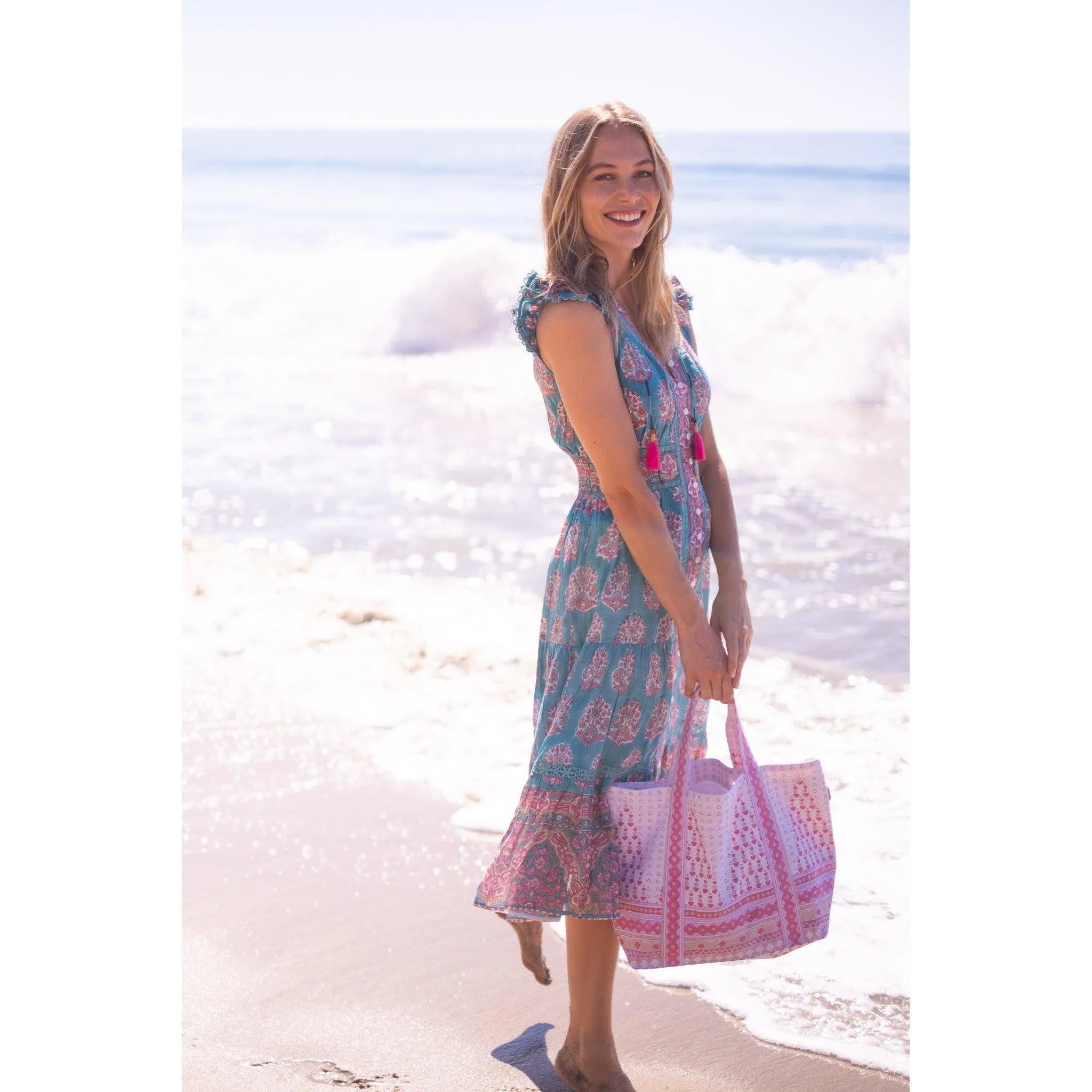 Teal Blake Midi Dress sold by Alicia Bell product image thumbnail 3